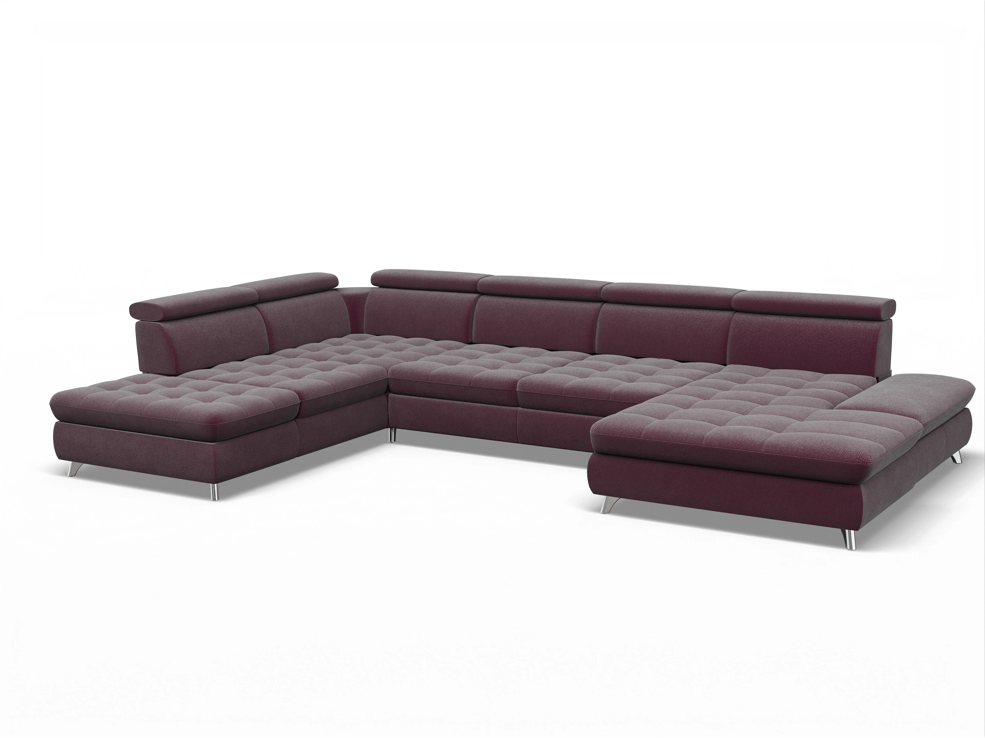 Ansicht des Produktes Memphis Stoff Wohnlandschaft offen beidseitig in Stoff Rot