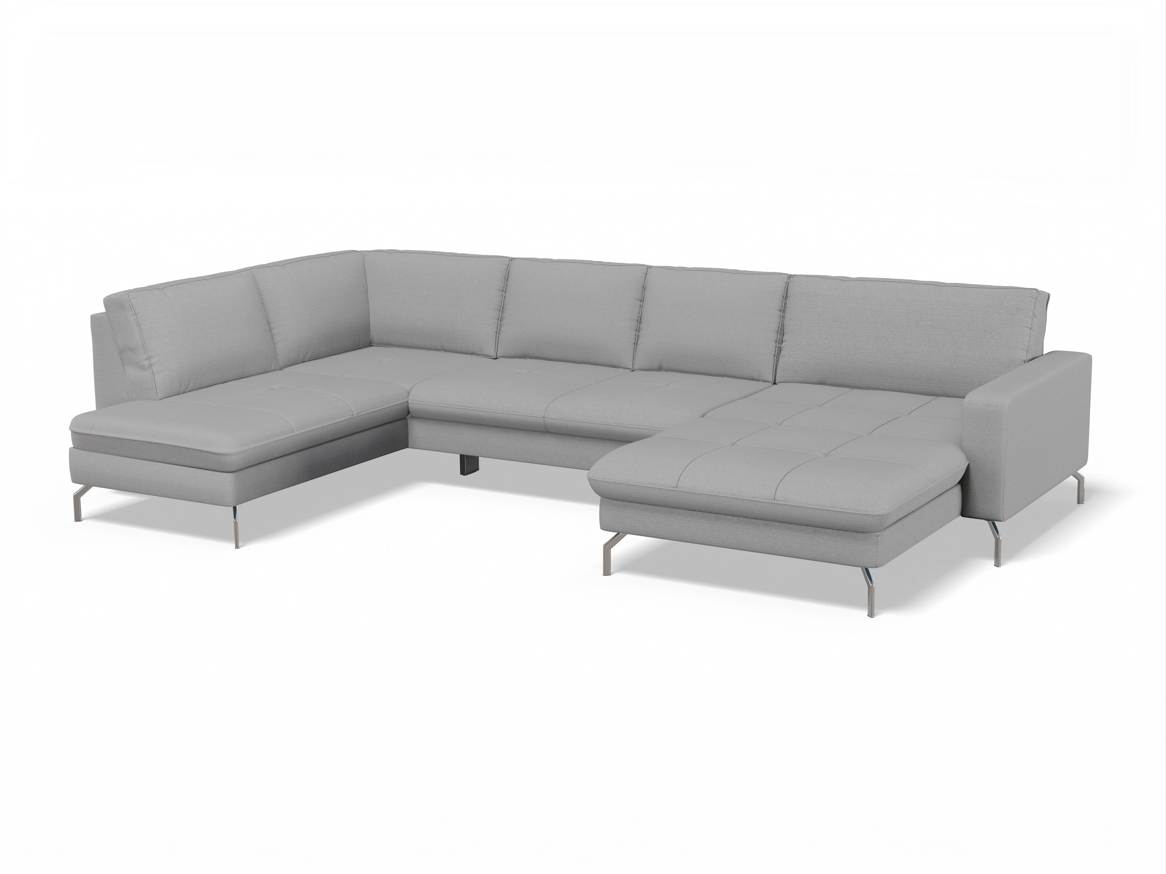 Ansicht des Produktes SC Smart 1075 Wohnlandschaft offen beidseitig in Stoff Grau