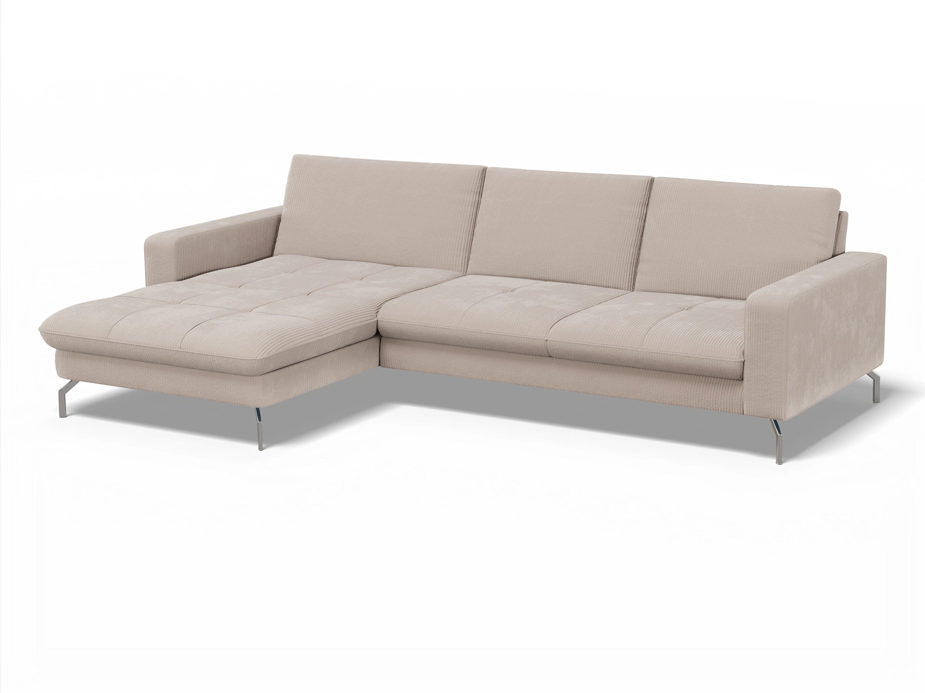 Ansicht des Produktes SC Smart 1075 Ecksofa links Abschluss offen in Stoff Grau