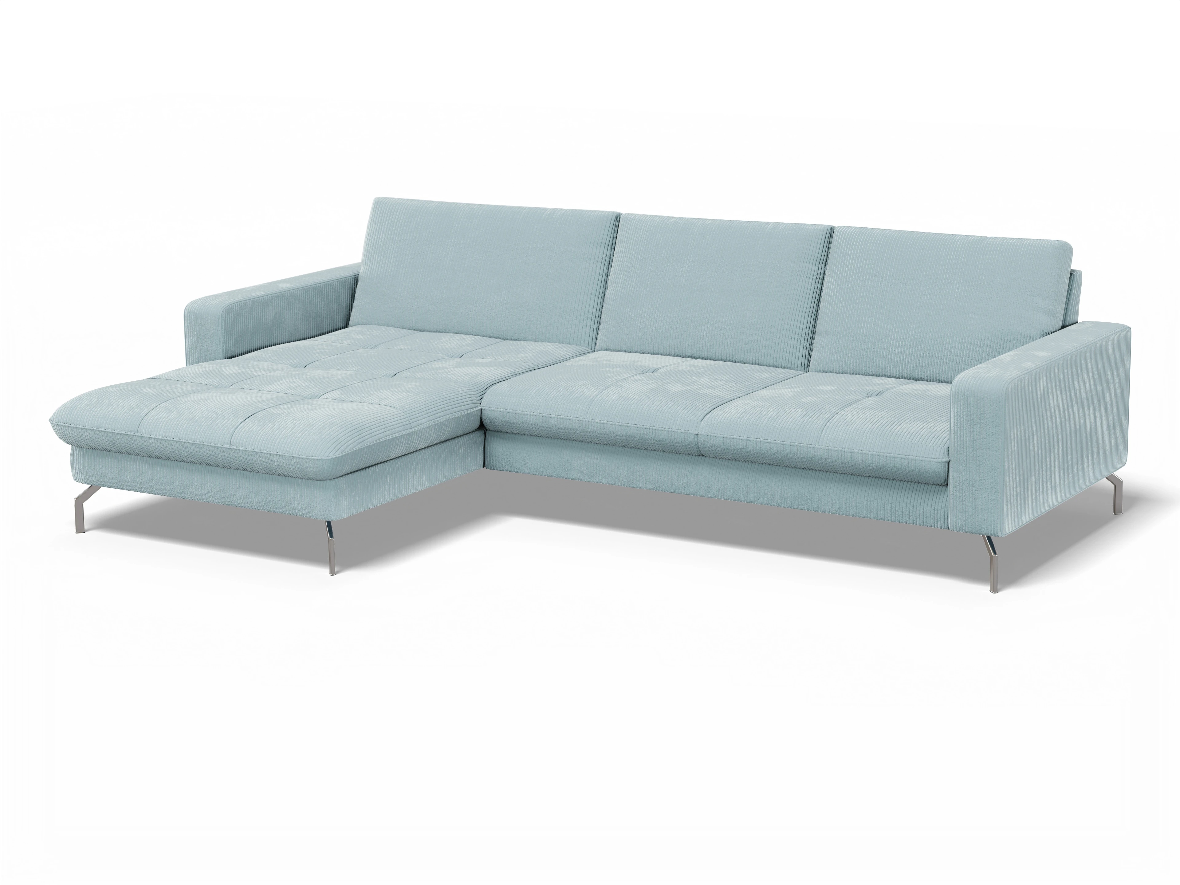 Ansicht des Produktes SC Smart 1075 Ecksofa links Abschluss offen in Stoff Blau