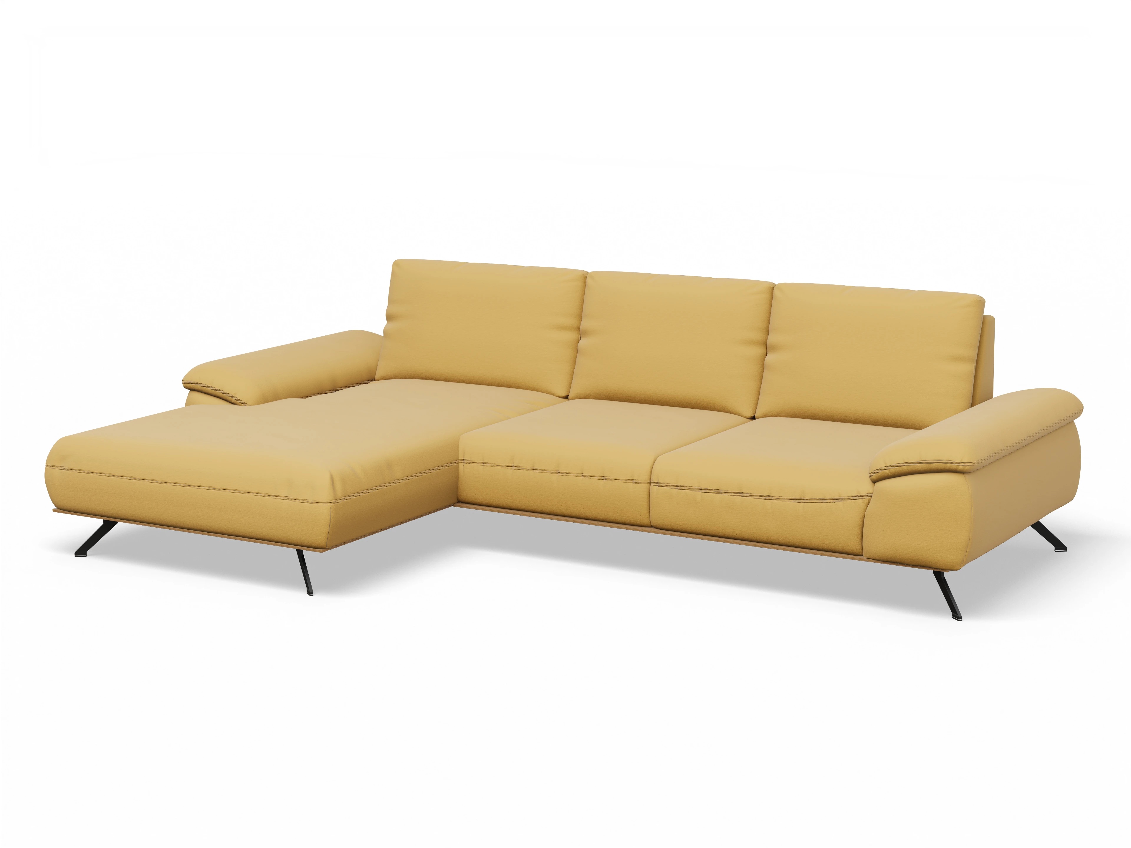 Ansicht des Produktes SC Family 1029 Ecksofa links Abschluss offen in Stoff Gelb