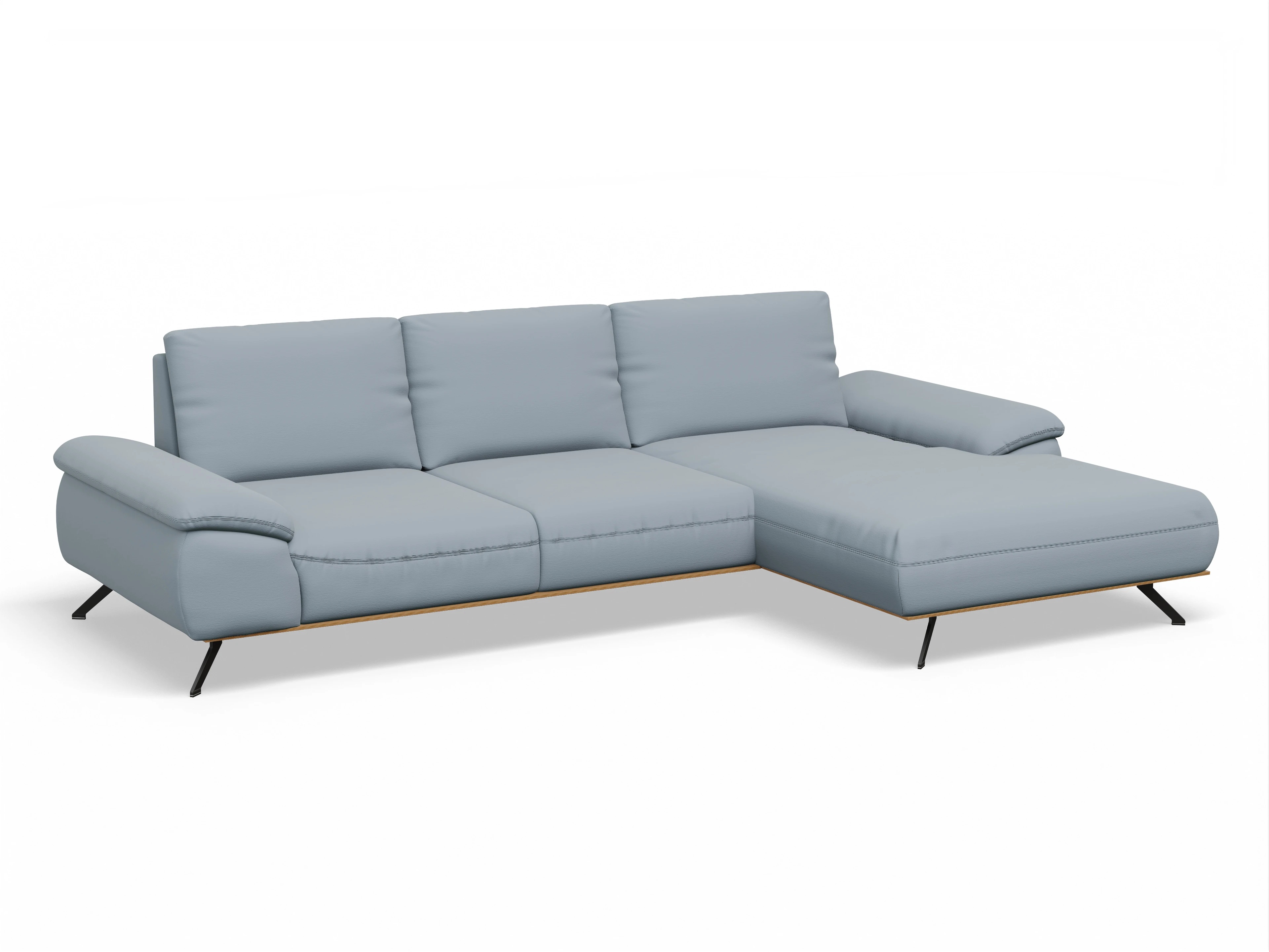 Ansicht des Produktes SC Family 1029 Ecksofa rechts Abschluss offen in Stoff Blau
