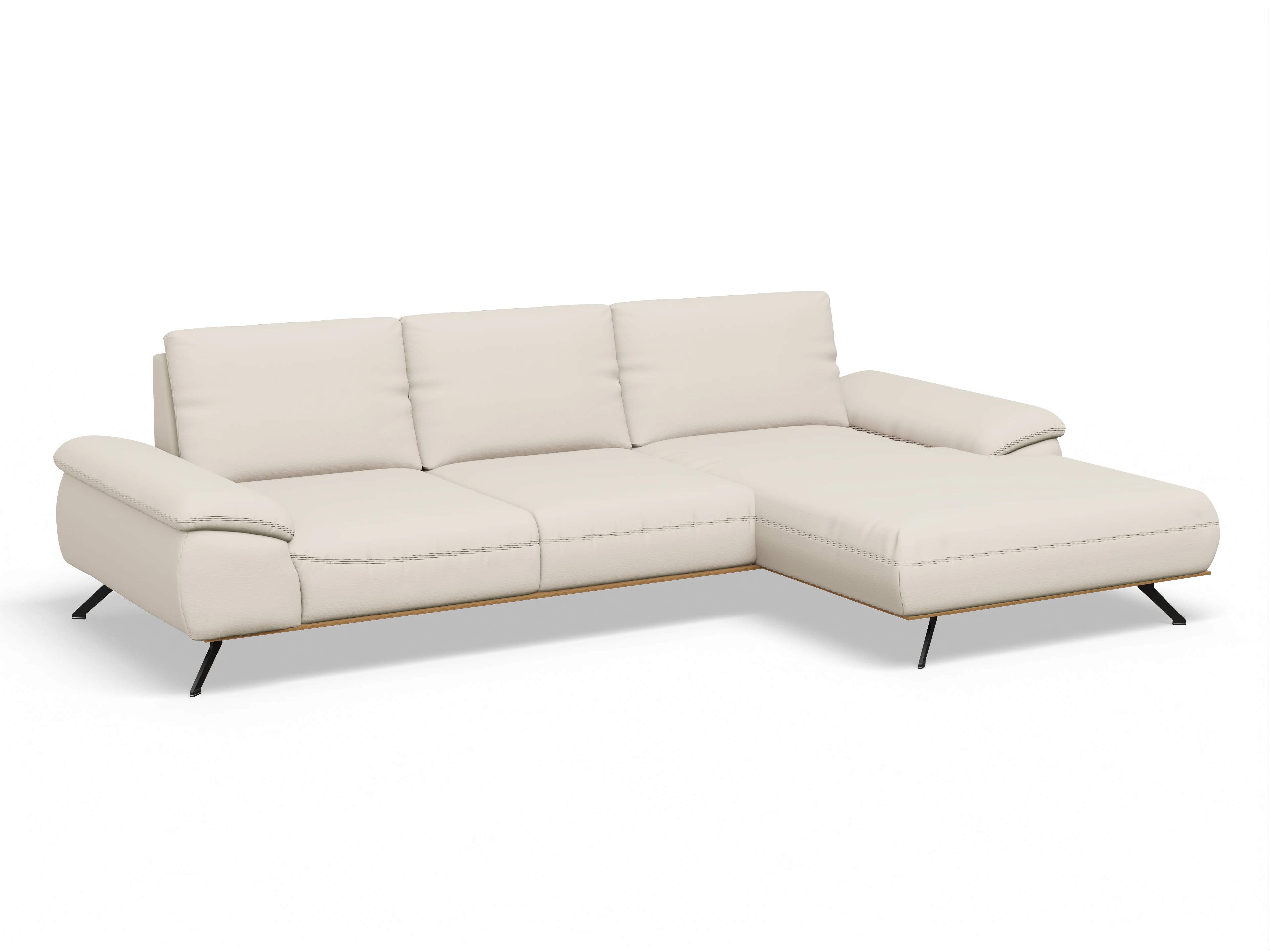 Ansicht des Produktes SC Family 1029 Ecksofa rechts Abschluss offen in Stoff Beige