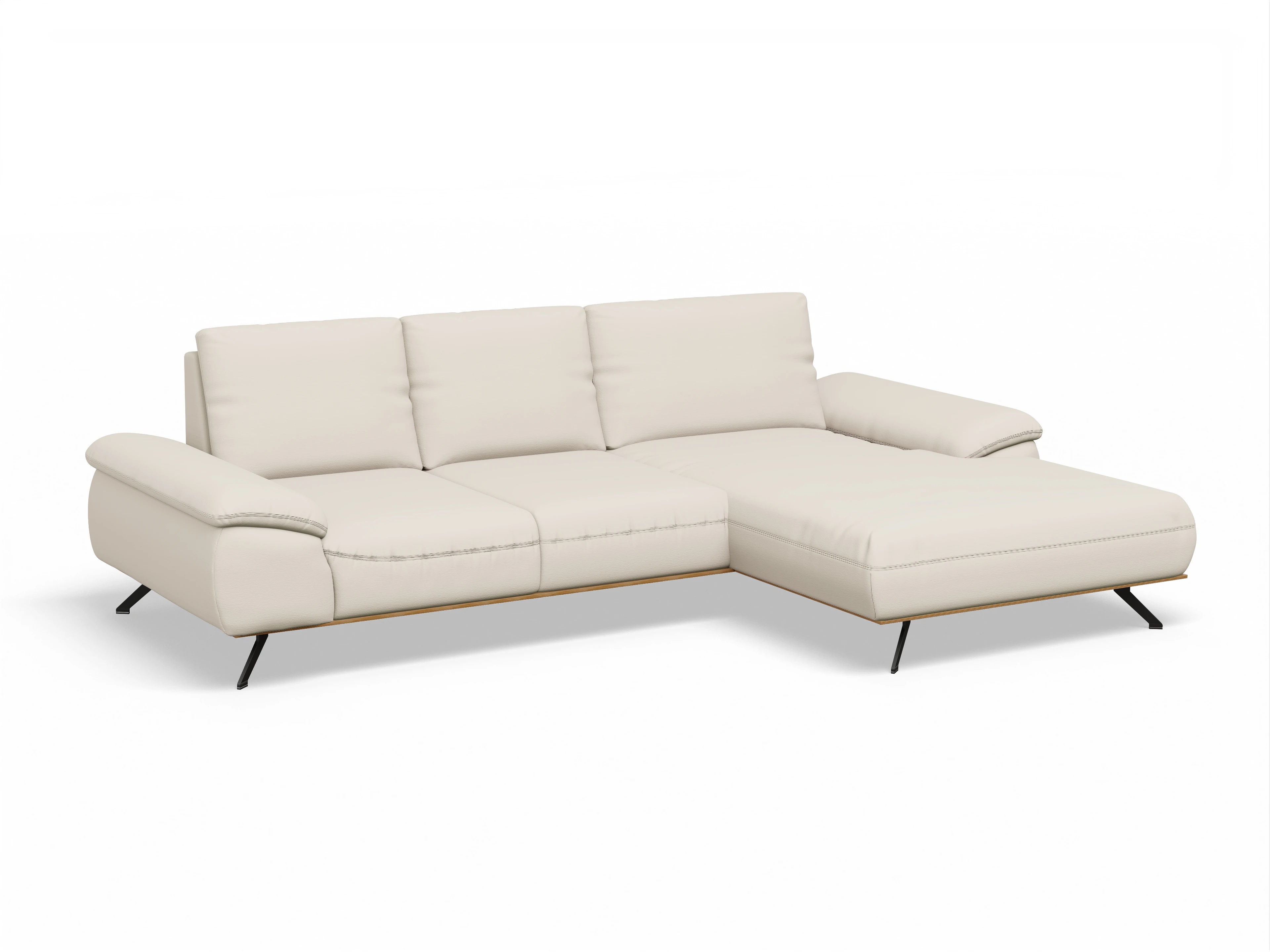 Ansicht des Produktes SC Family 1029 Ecksofa rechts Abschluss offen in Stoff Beige