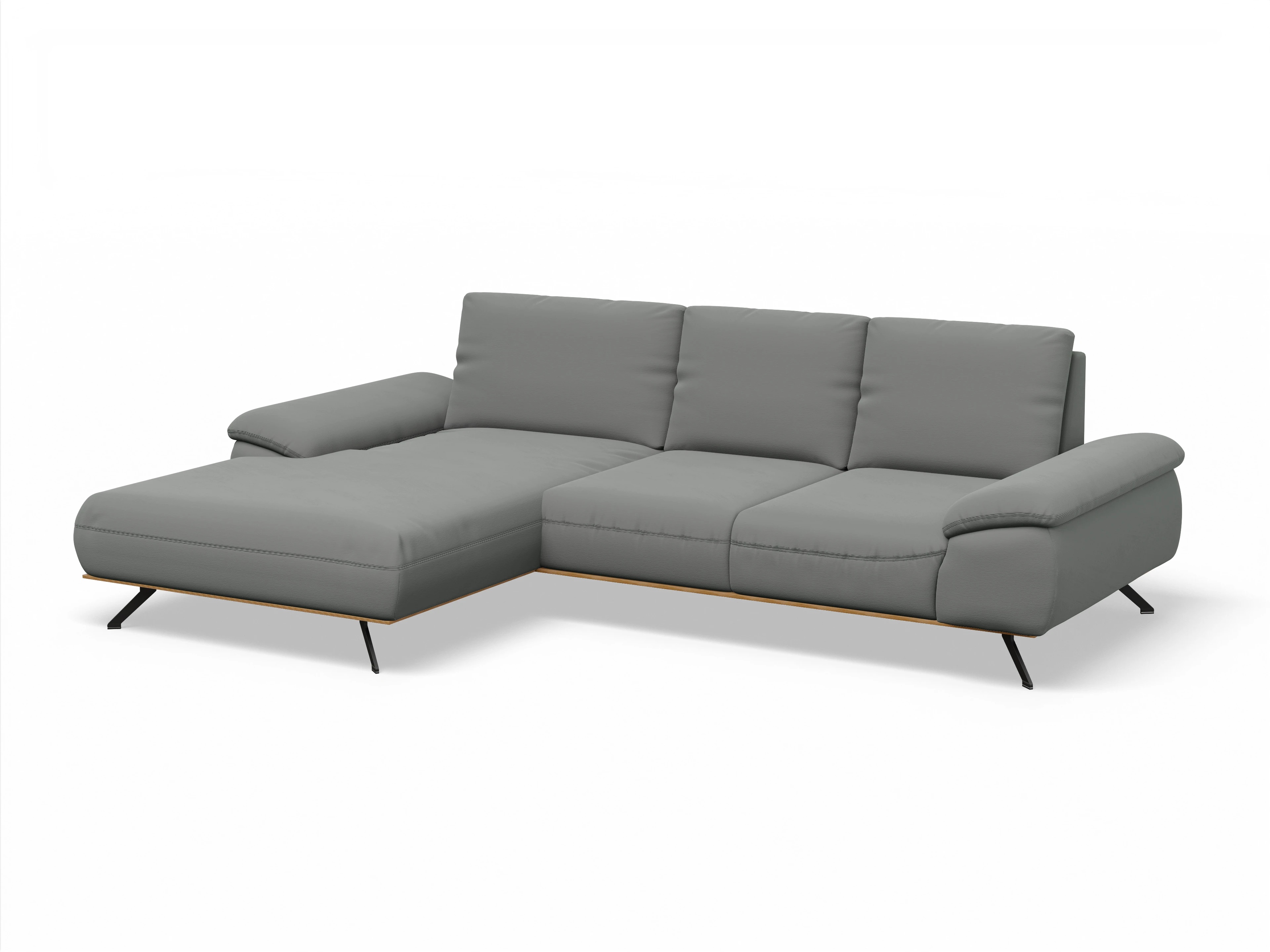 Sitz Concept Family 1029 Can Medium L Ansicht des Produktes SC Family 1029 Ecksofa links Abschluss offen in Stoff Grau
