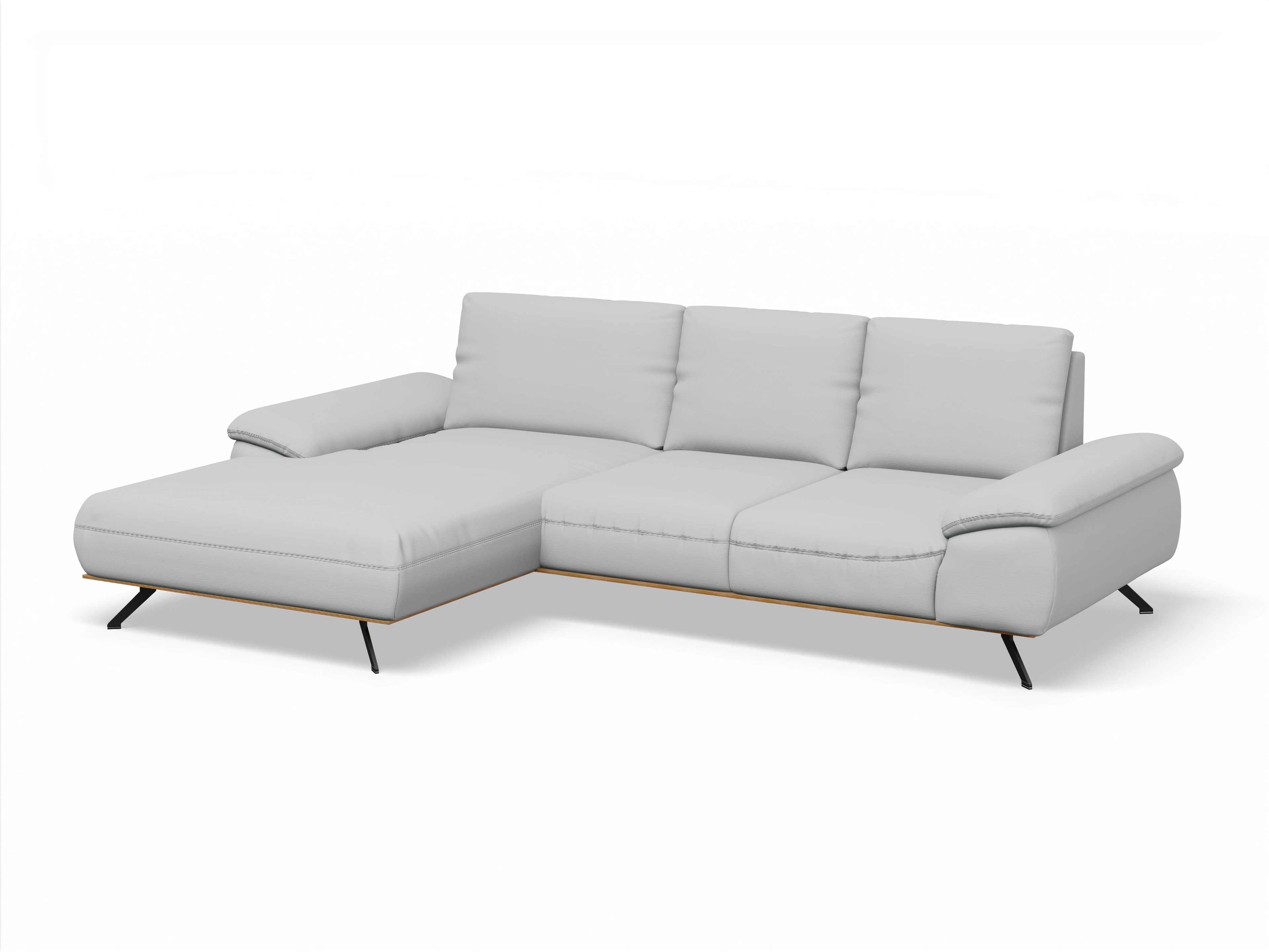 Ansicht des Produktes SC Family 1029 Ecksofa links Abschluss offen in Stoff Grau