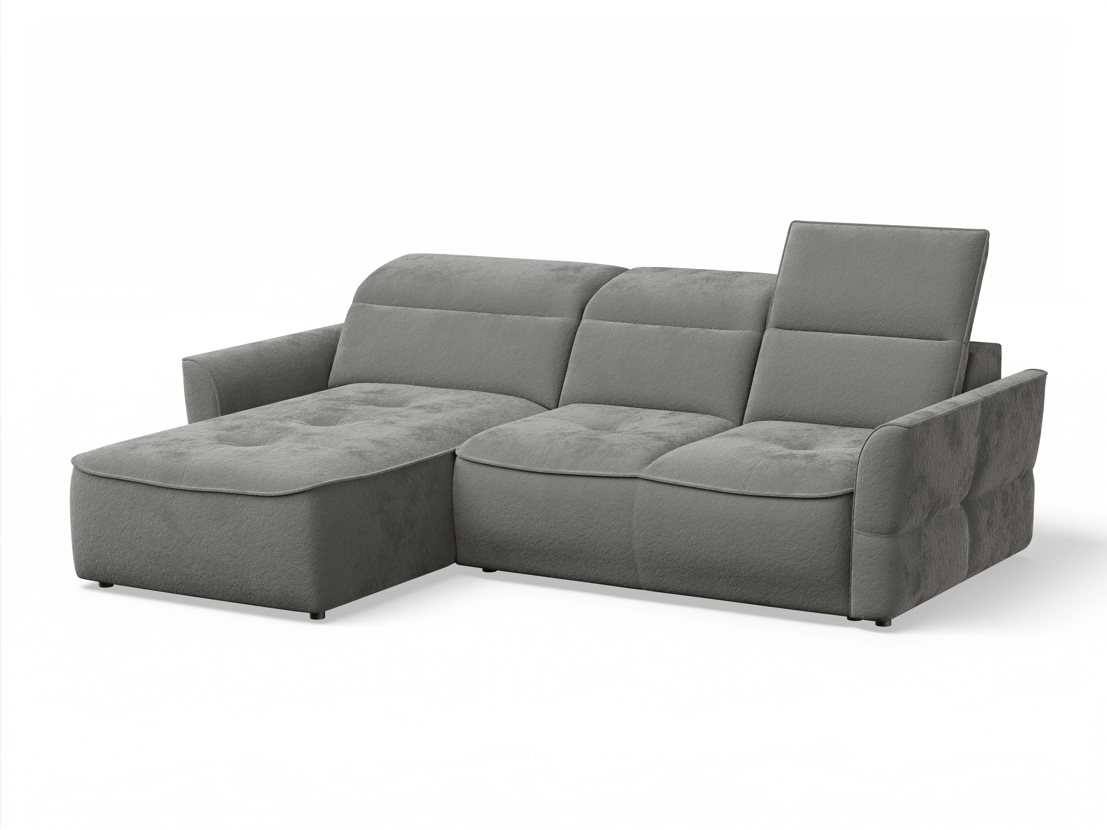 Ansicht des Produktes Toledo Ecksofa links Abschluss offen in Stoff Braun