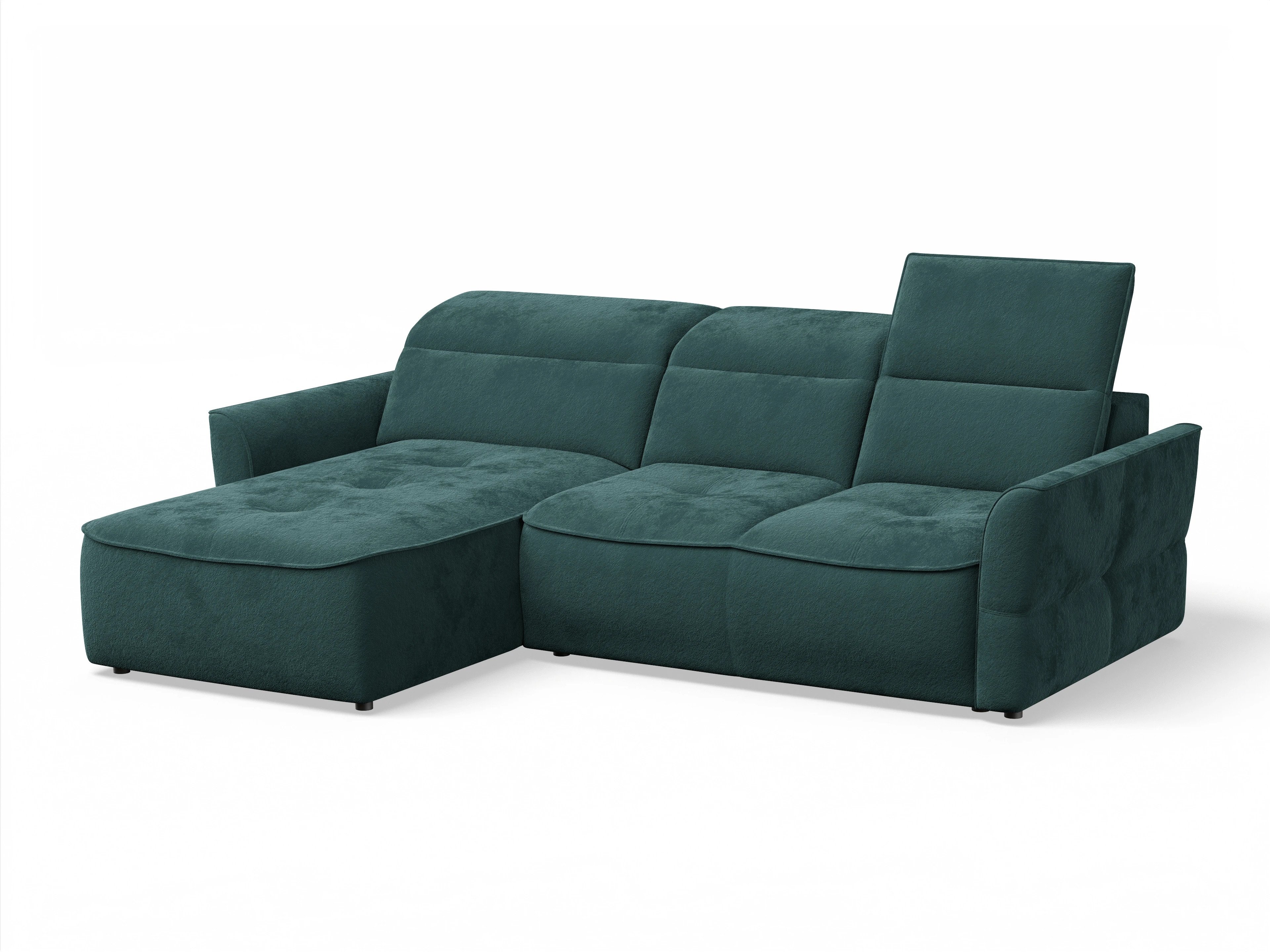 Ansicht des Produktes Toledo Ecksofa links Abschluss offen in Stoff Blau