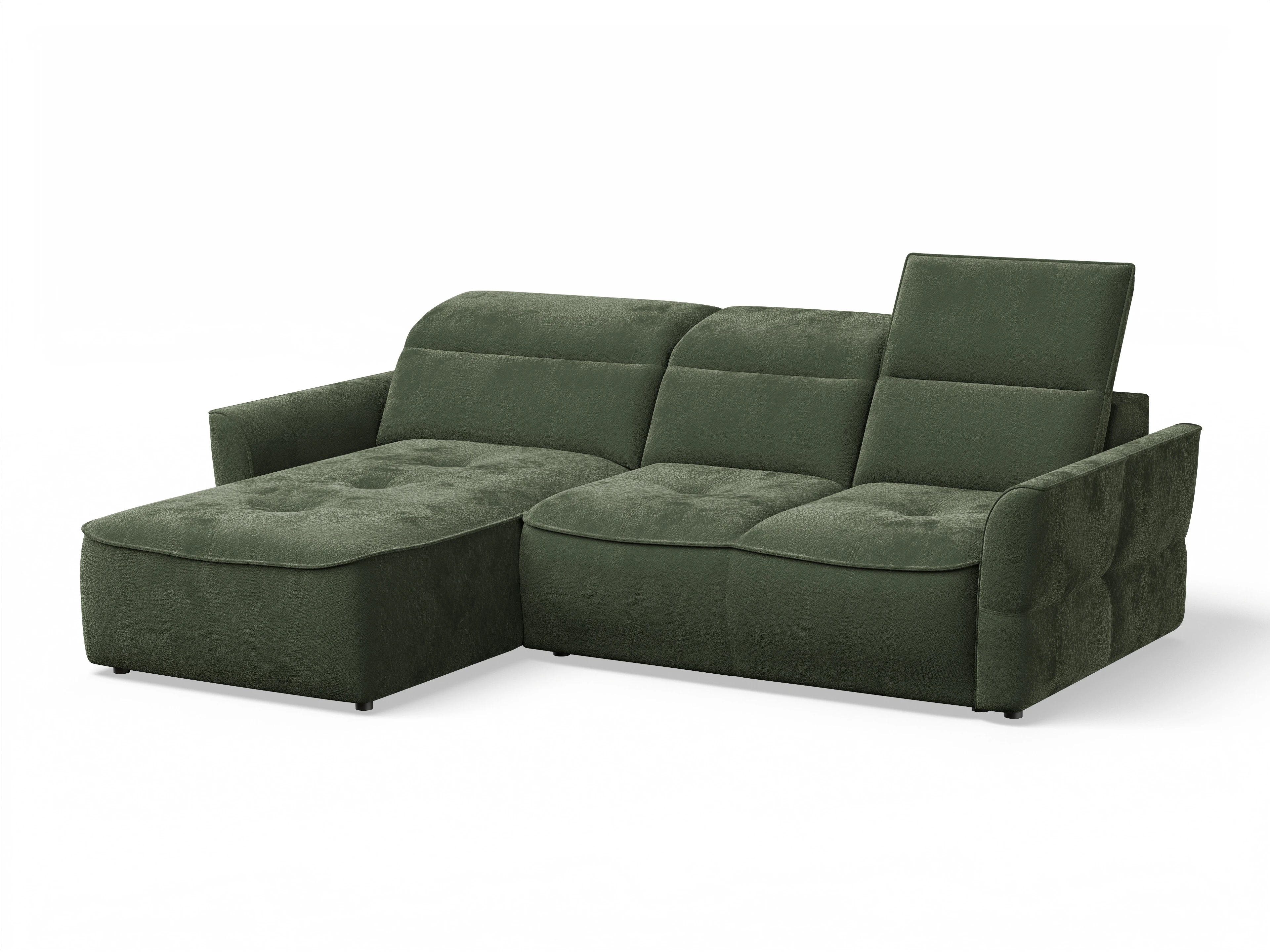 Ansicht des Produktes Toledo Ecksofa links Abschluss offen in Stoff Grün