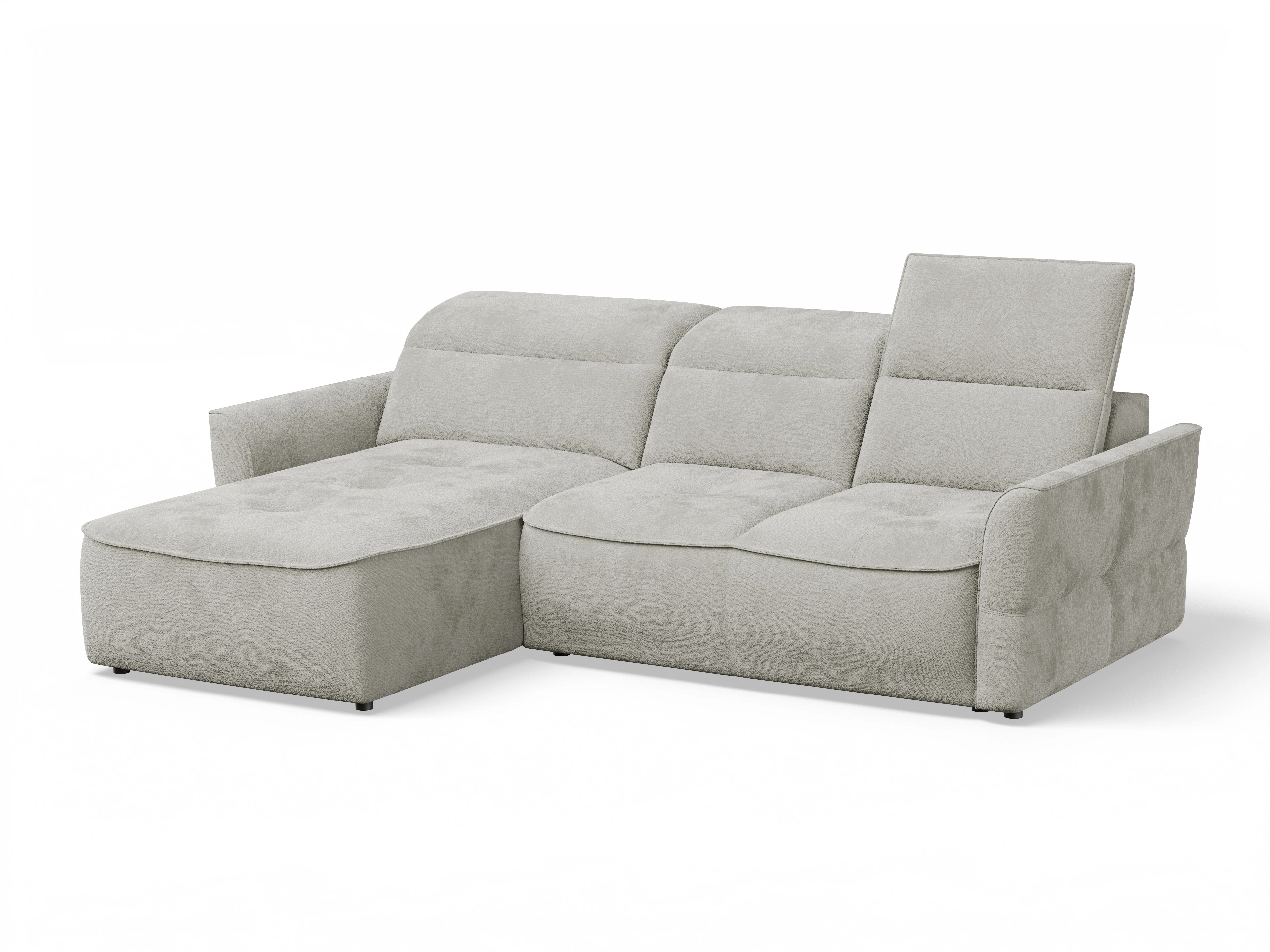 Ansicht des Produktes Toledo Ecksofa links Abschluss offen in Stoff Beige
