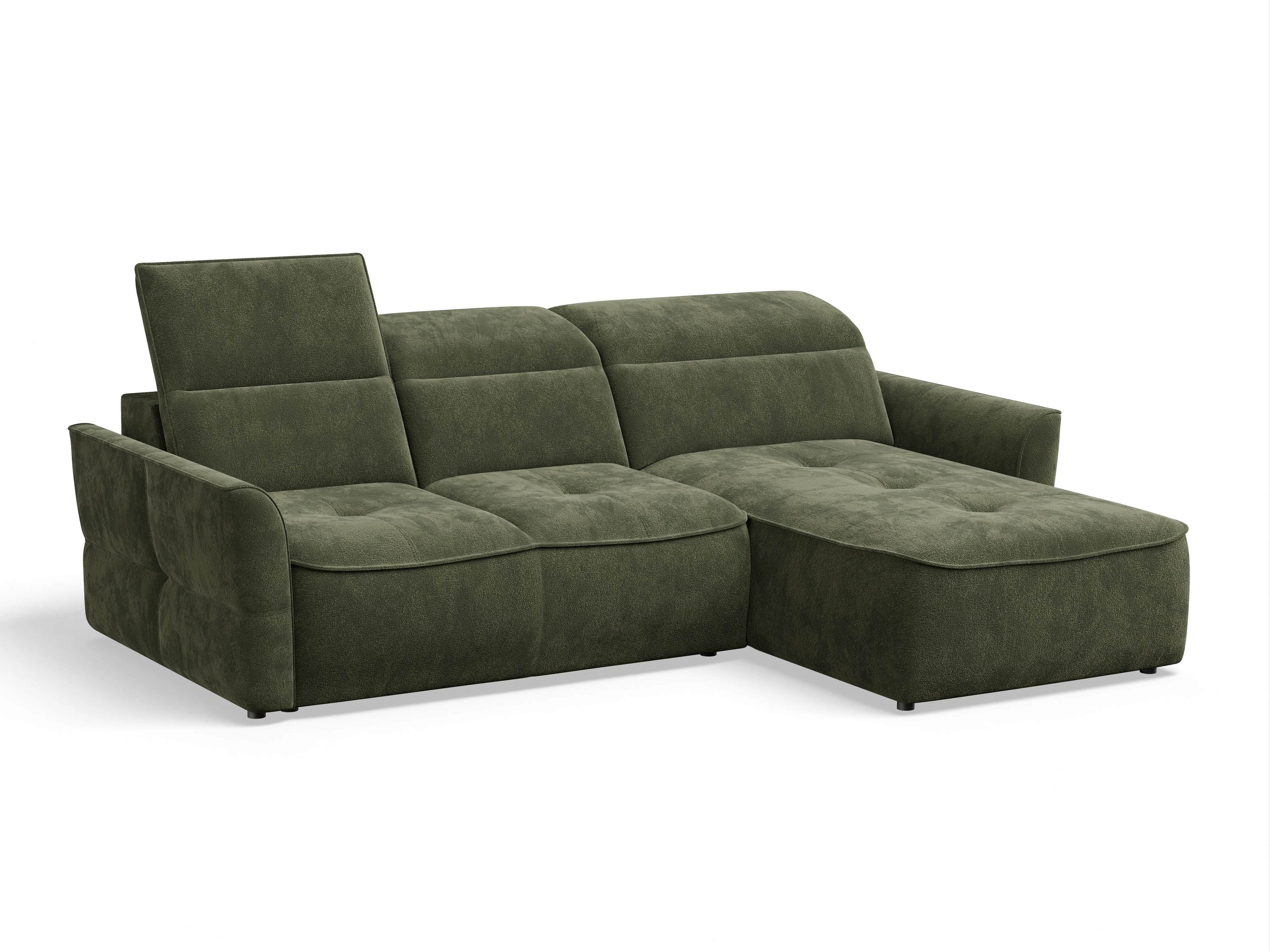 Toledo OT Small R Ansicht des Produktes Toledo Ecksofa rechts Abschluss offen in Stoff Grün