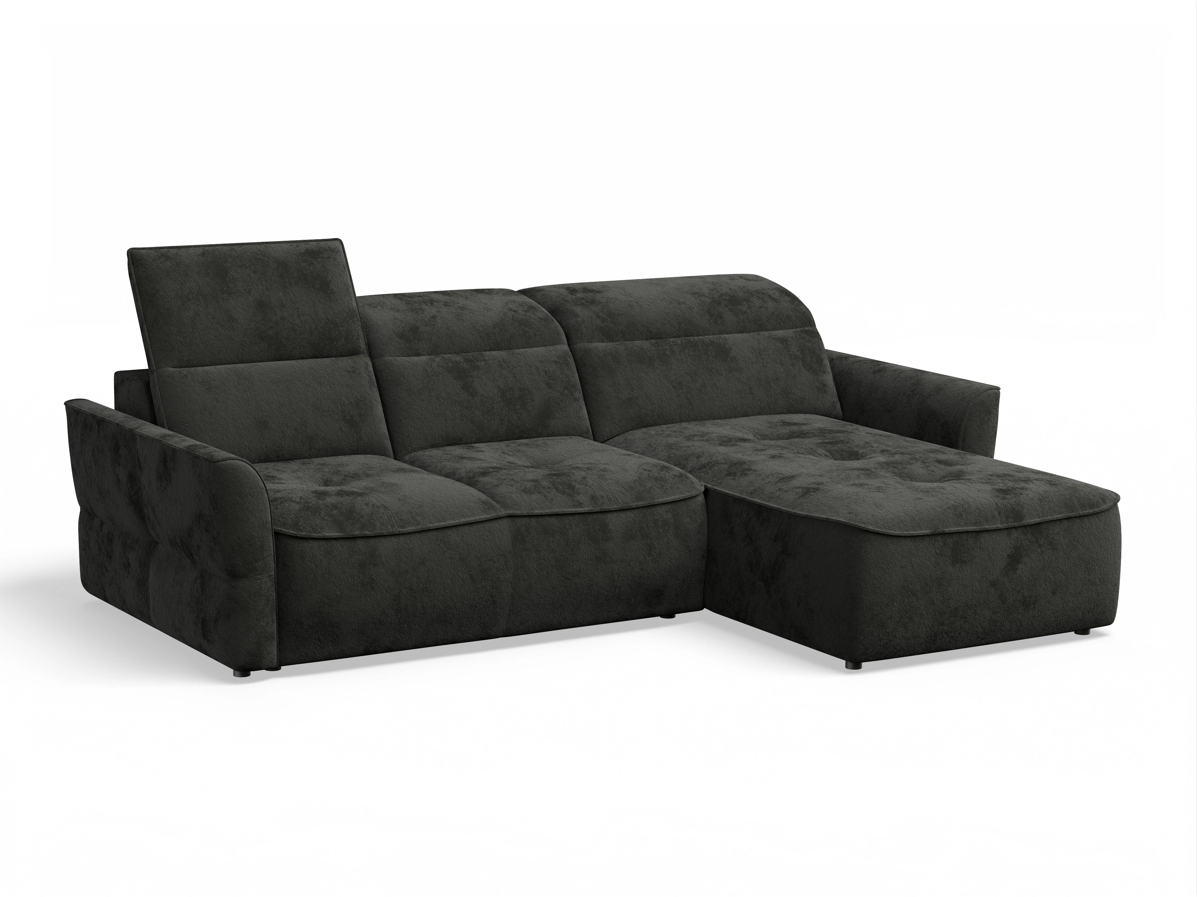 Ansicht des Produktes Toledo Ecksofa rechts Abschluss offen in Stoff Schwarz