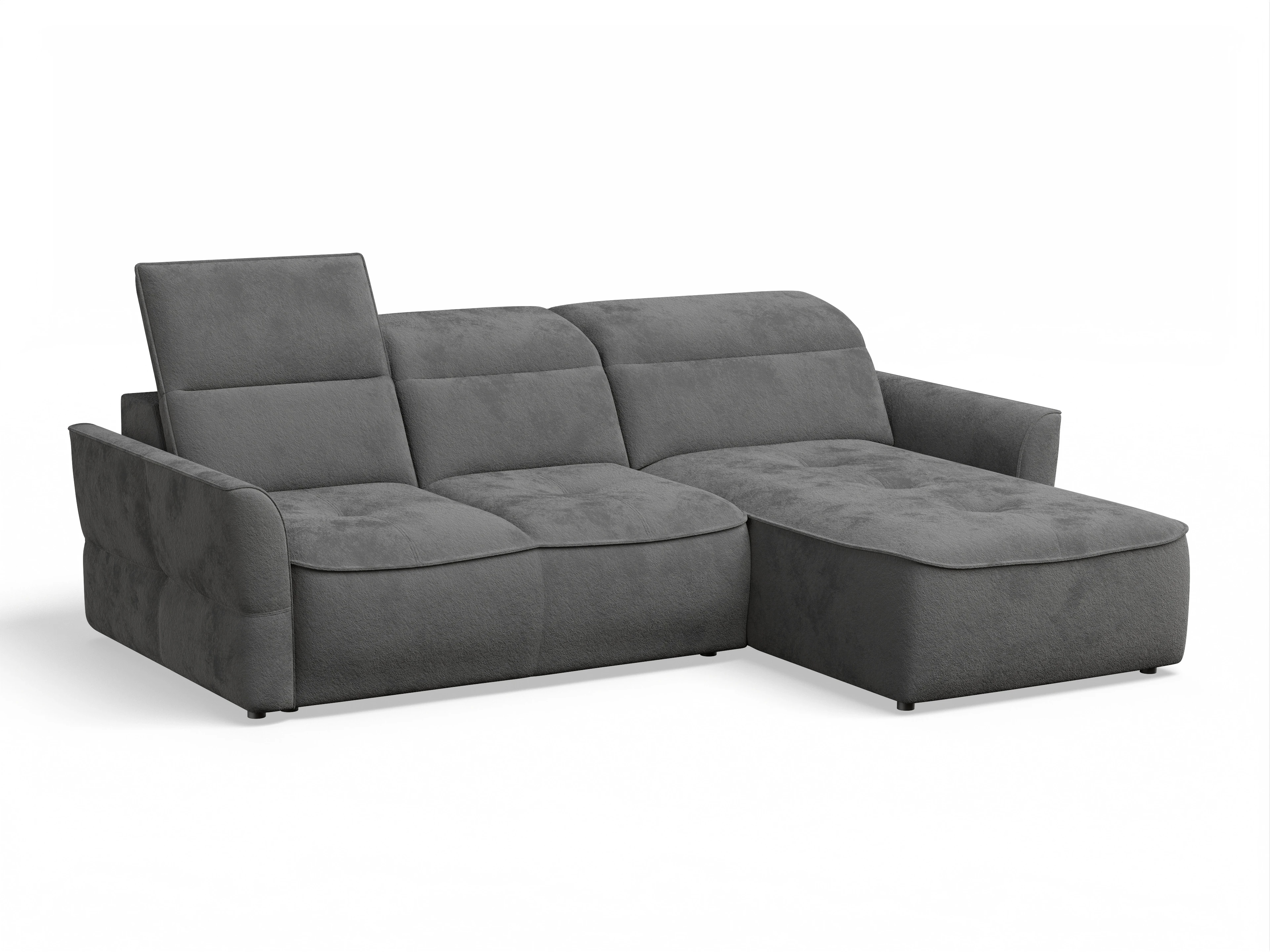 Ansicht des Produktes Toledo Ecksofa rechts Abschluss offen in Stoff Grau