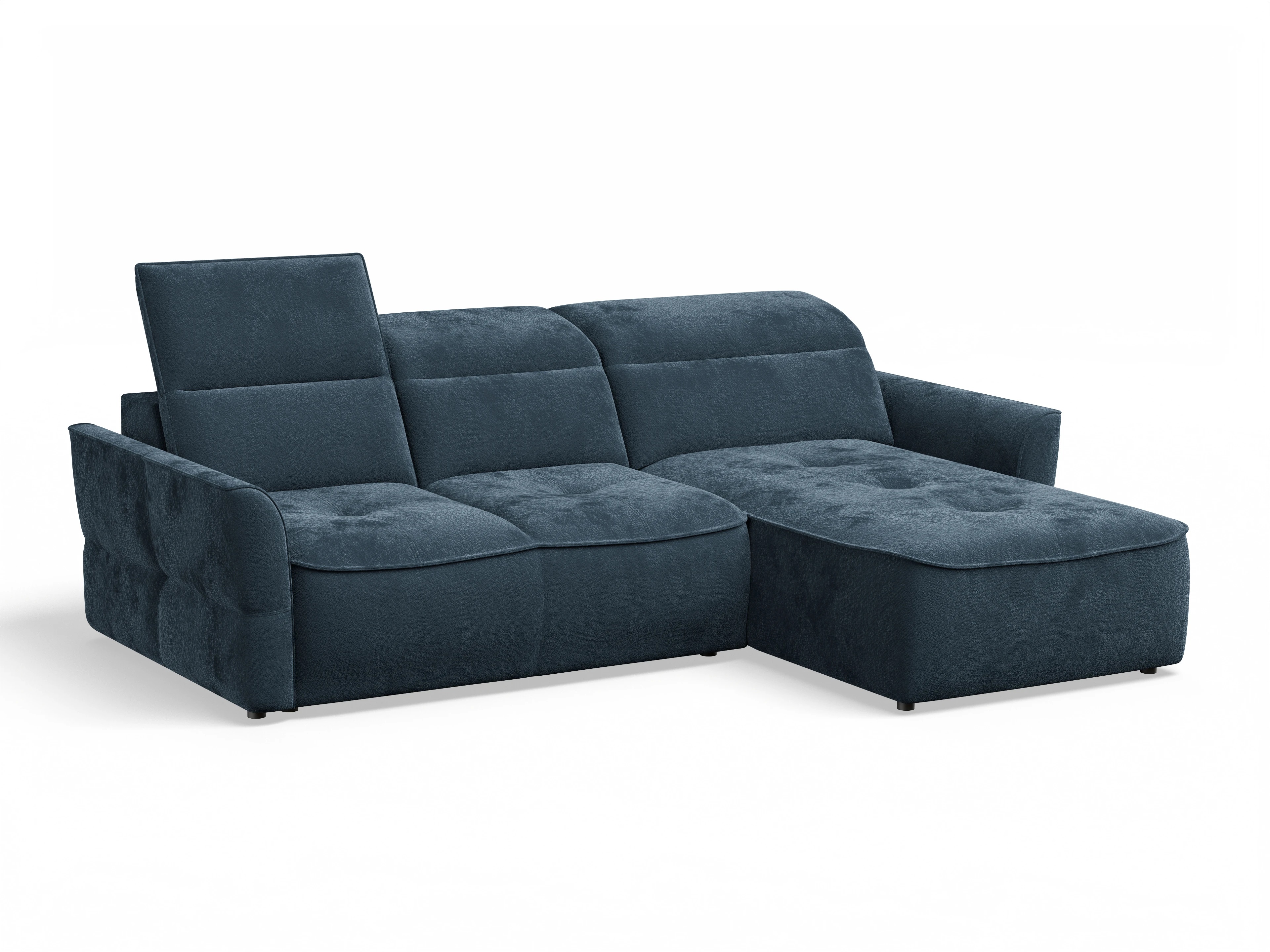 Ansicht des Produktes Toledo Ecksofa rechts Abschluss offen in Stoff Blau