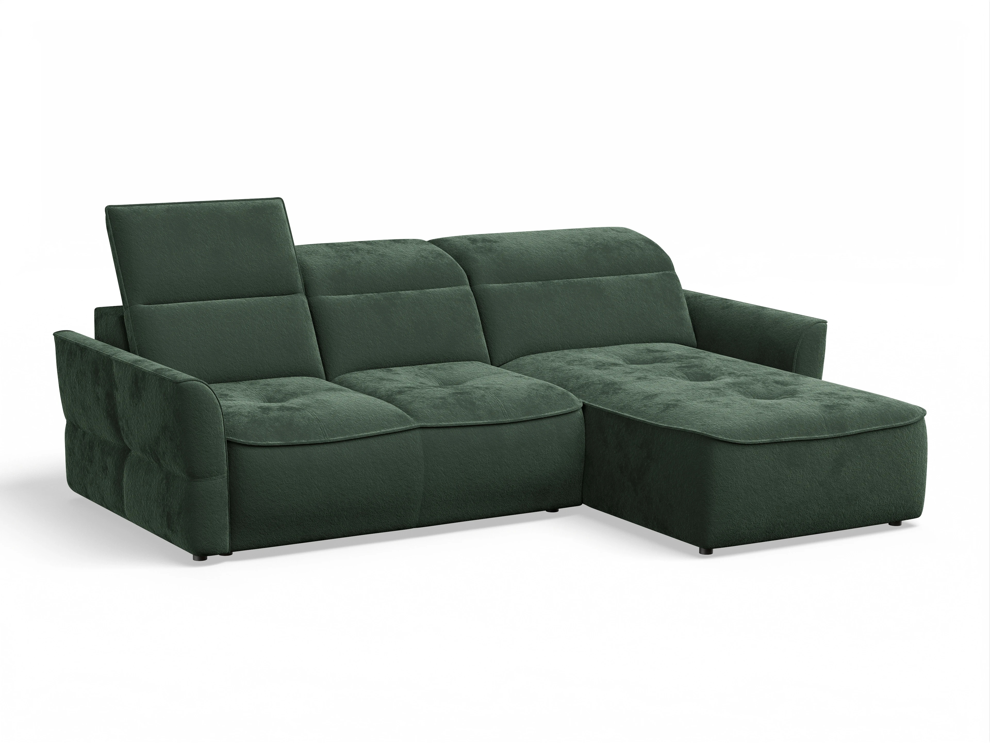 Ansicht des Produktes Toledo Ecksofa rechts Abschluss offen in Stoff Grün