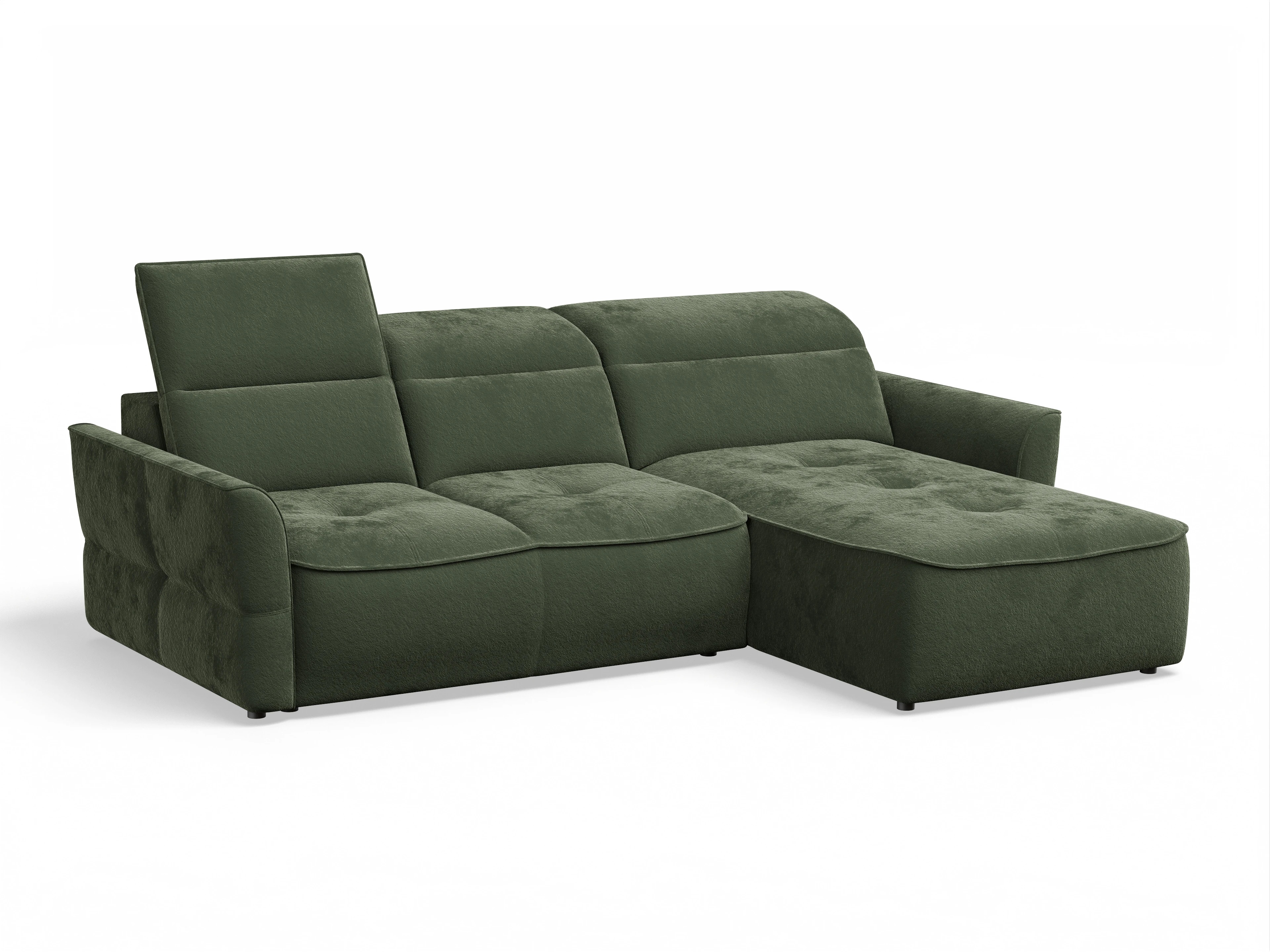 Ansicht des Produktes Toledo Ecksofa rechts Abschluss offen in Stoff Grün