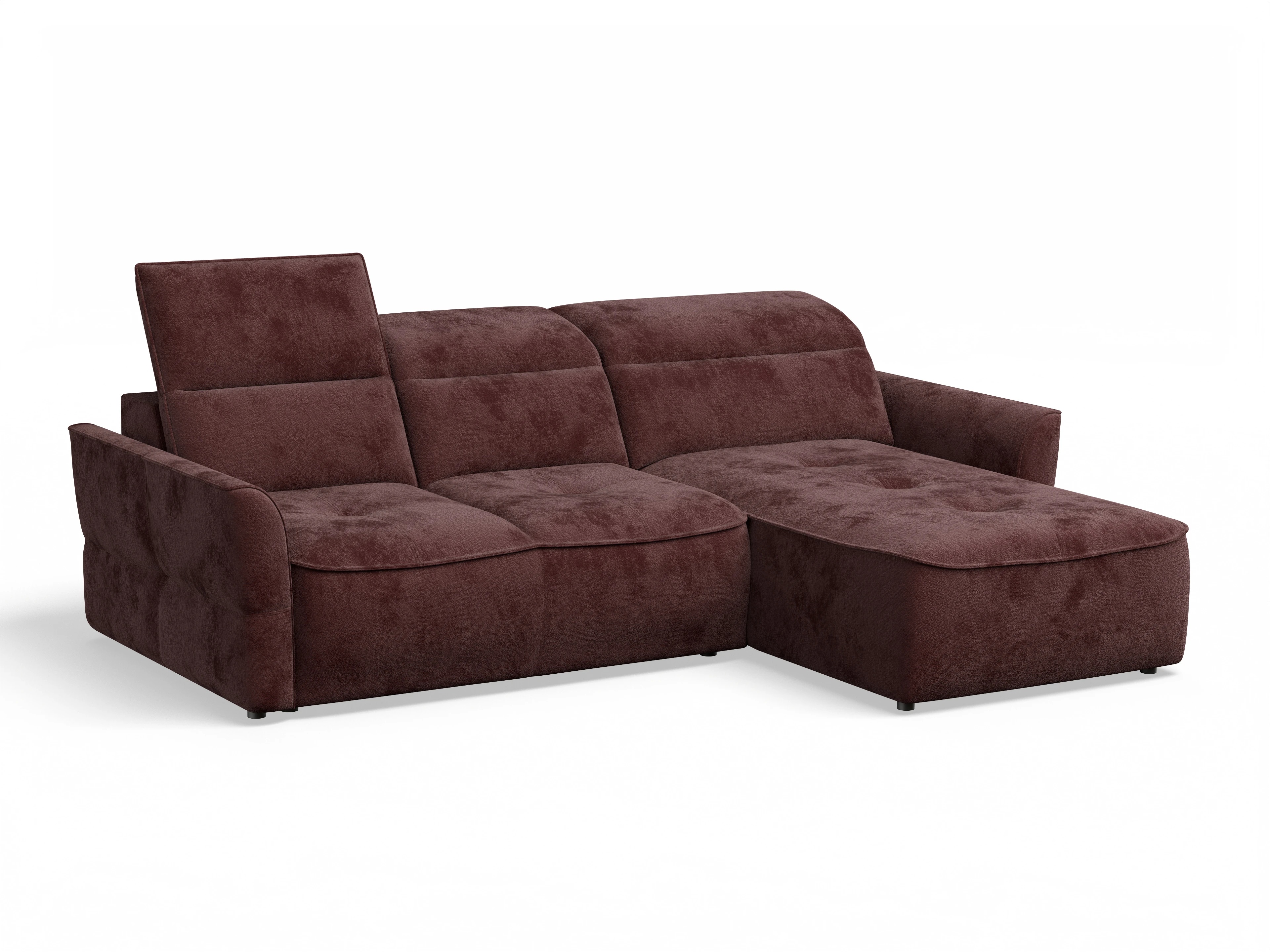 Ansicht des Produktes Toledo Ecksofa rechts Abschluss offen in Stoff Rot