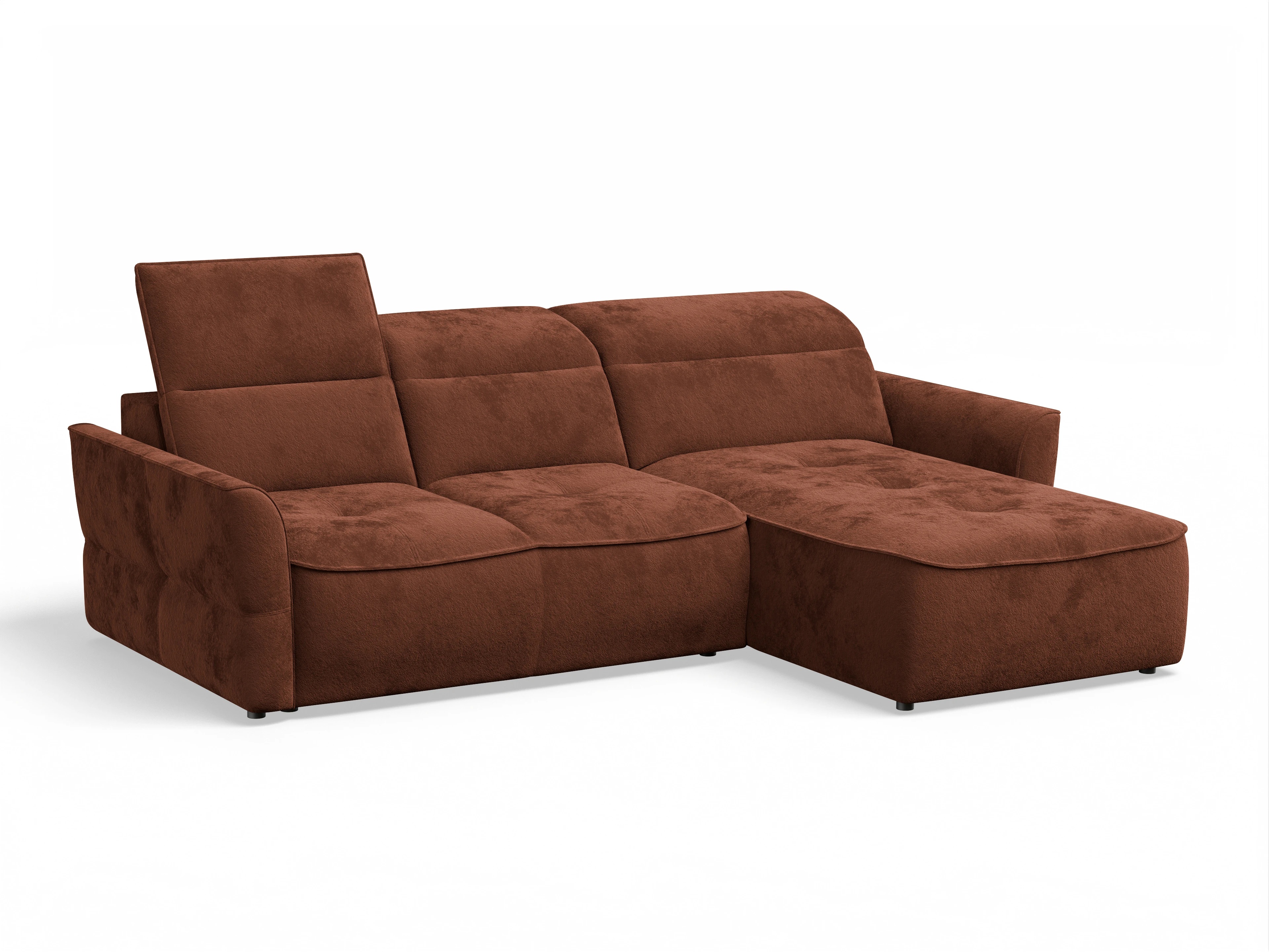 Ansicht des Produktes Toledo Ecksofa rechts Abschluss offen in Stoff Orange