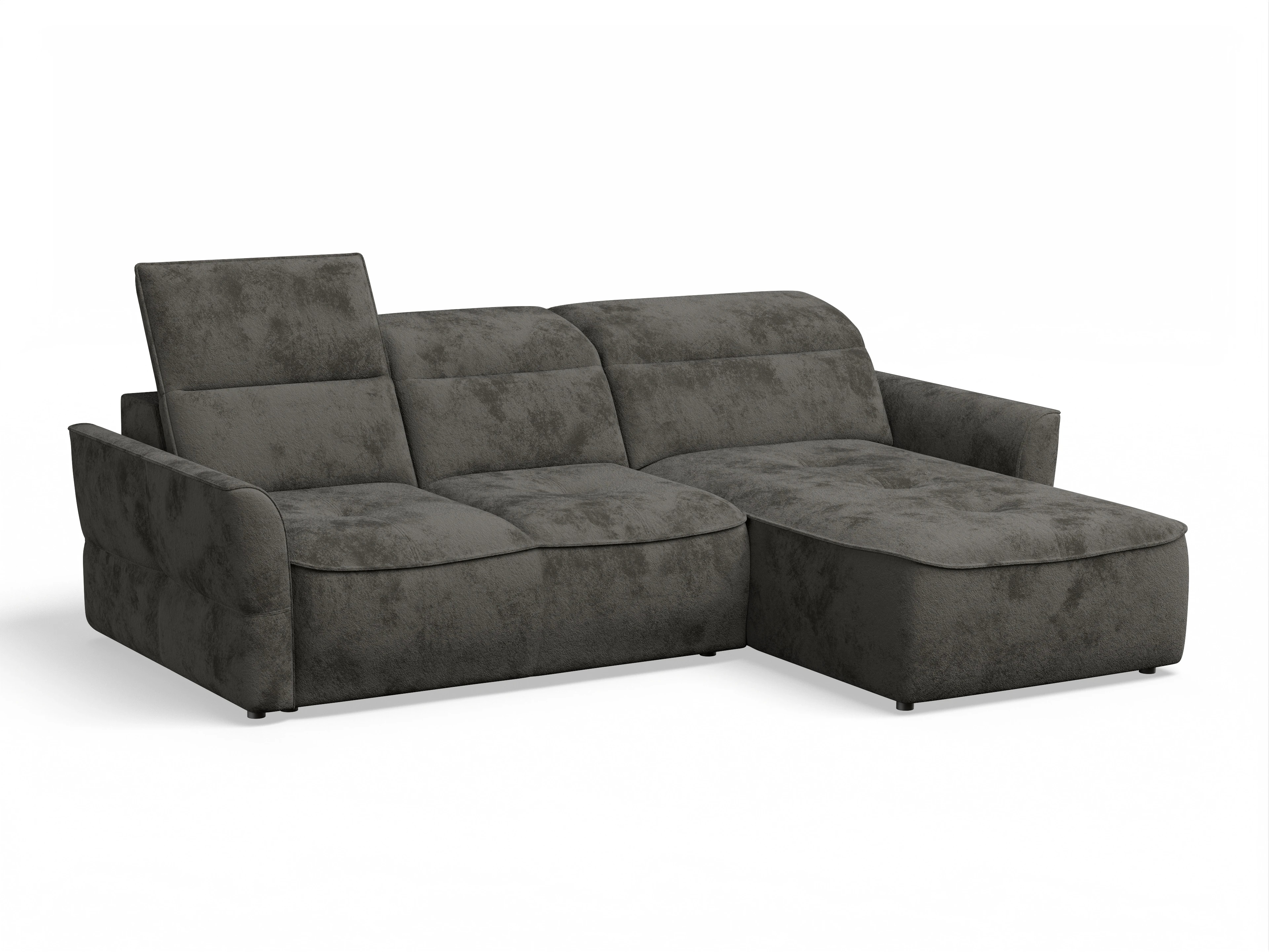 Ansicht des Produktes Toledo Ecksofa rechts Abschluss offen in Stoff Braun