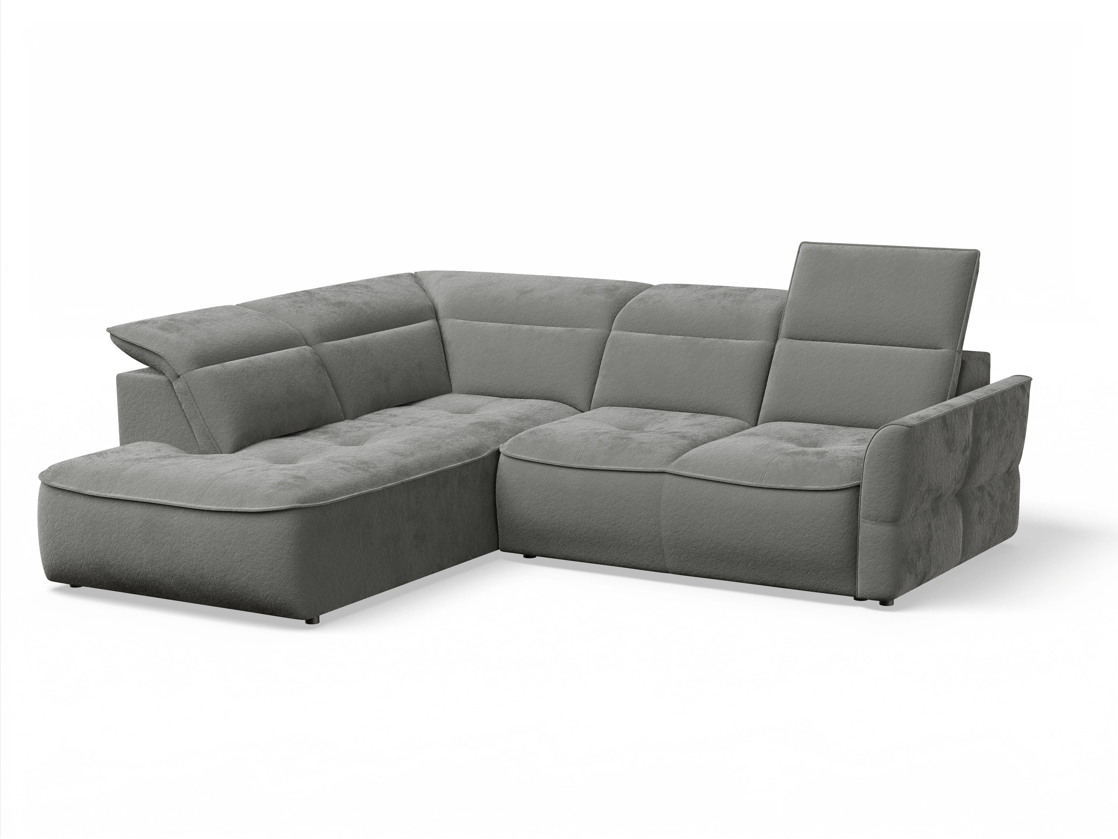 Ansicht des Produktes Toledo Ecksofa links Abschluss offen in Stoff Braun