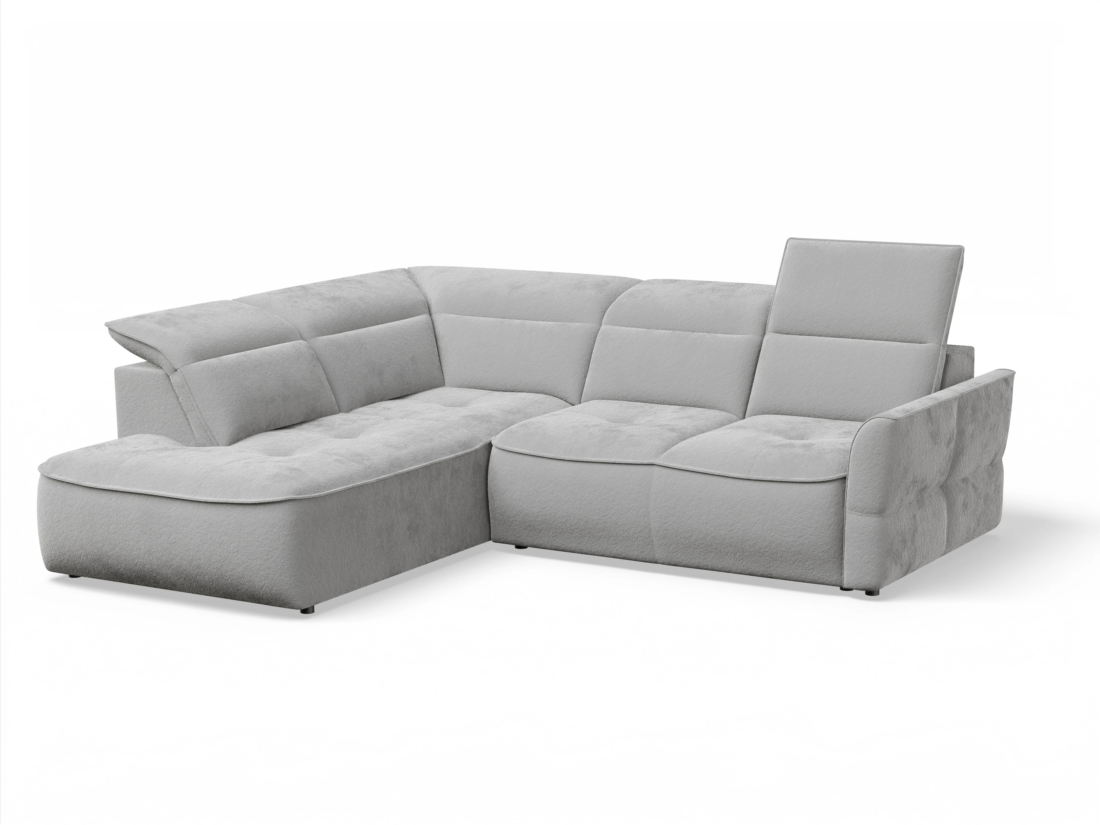 Ansicht des Produktes Toledo Ecksofa links Abschluss offen in Stoff Grau