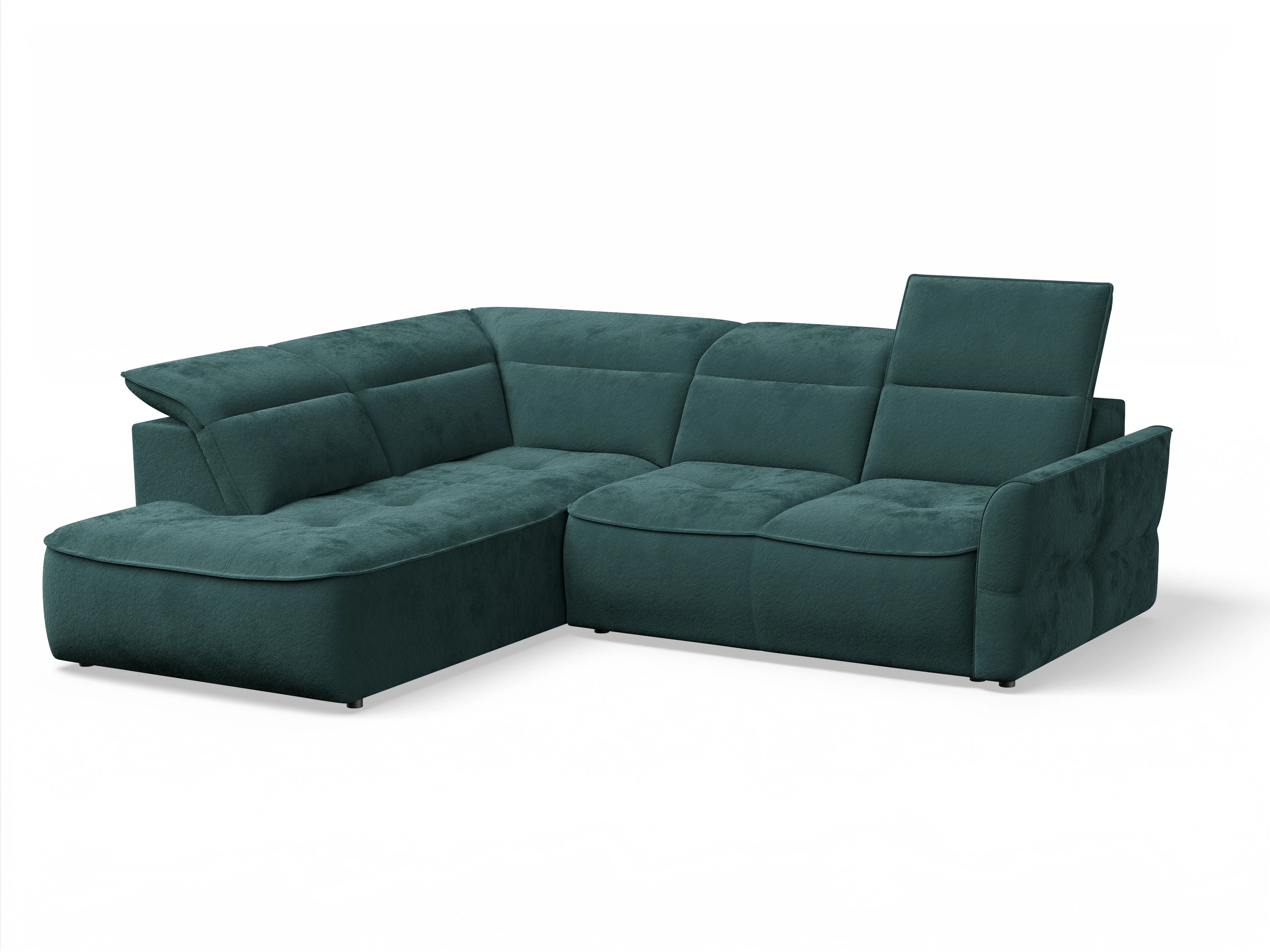 Ansicht des Produktes Toledo Ecksofa links Abschluss offen in Stoff Blau
