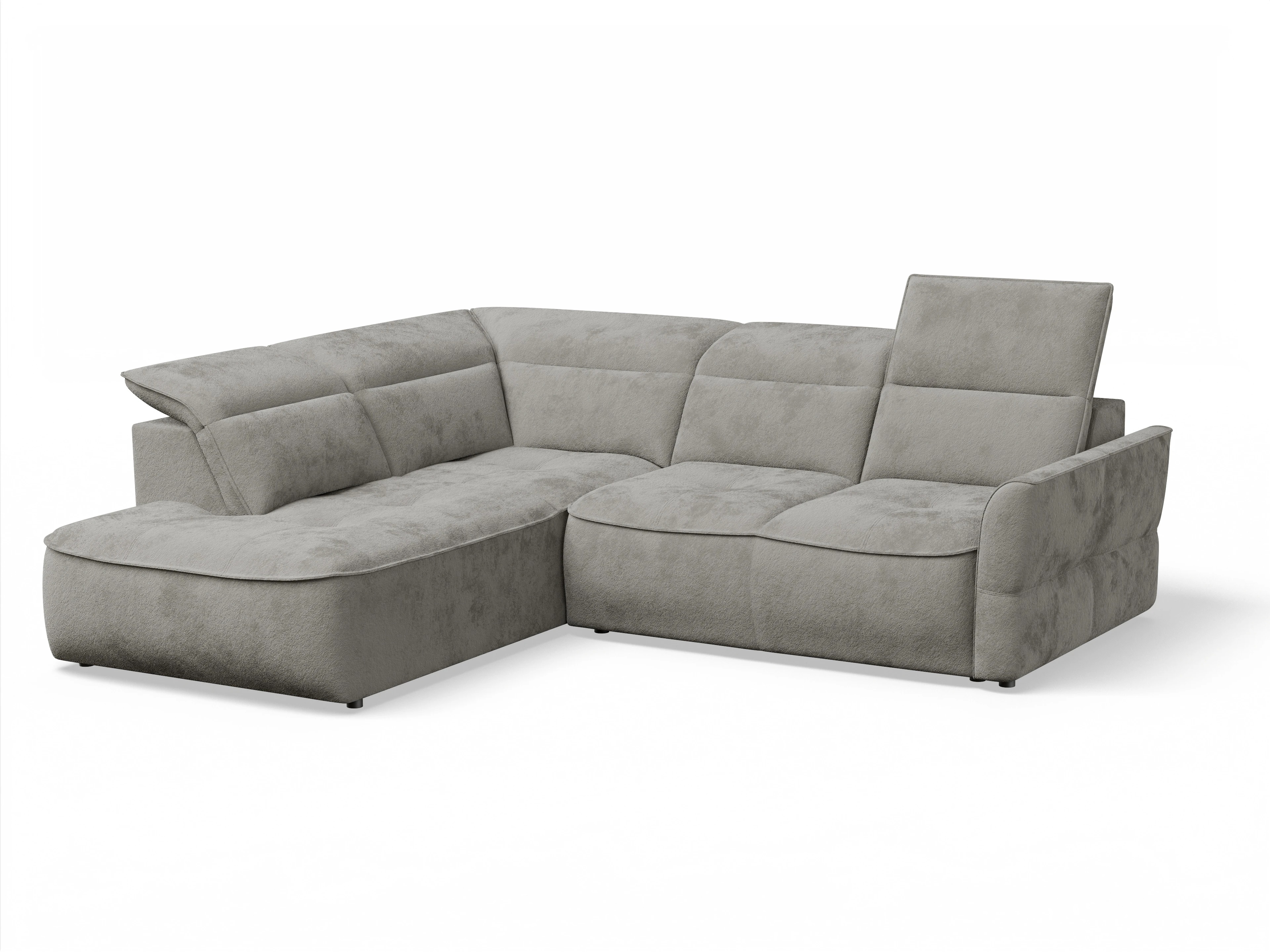 Ansicht des Produktes Toledo Ecksofa links Abschluss offen in Stoff Braun
