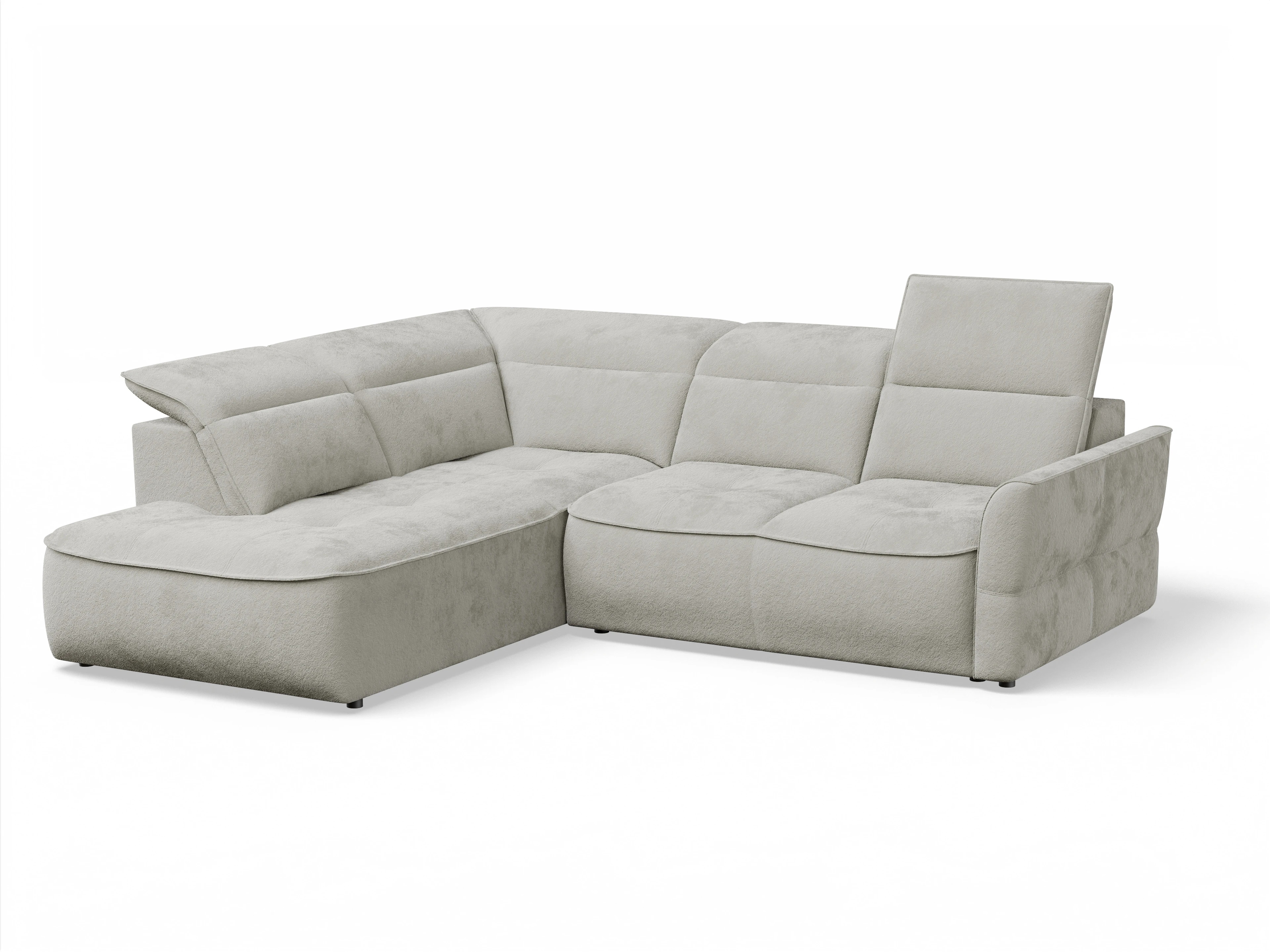 Ansicht des Produktes Toledo Ecksofa links Abschluss offen in Stoff Beige