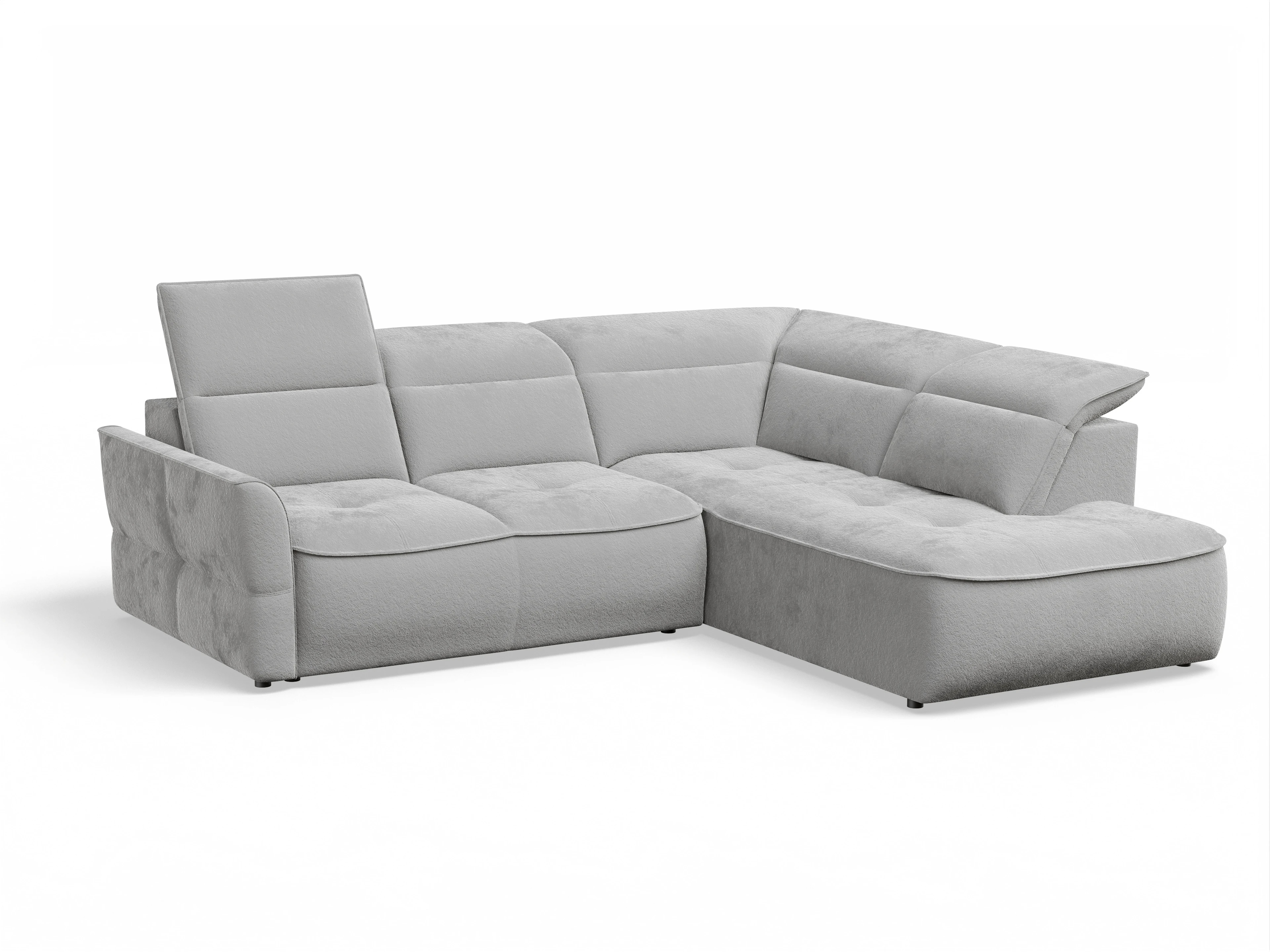 Ansicht des Produktes Toledo Ecksofa rechts Abschluss offen in Stoff Grau