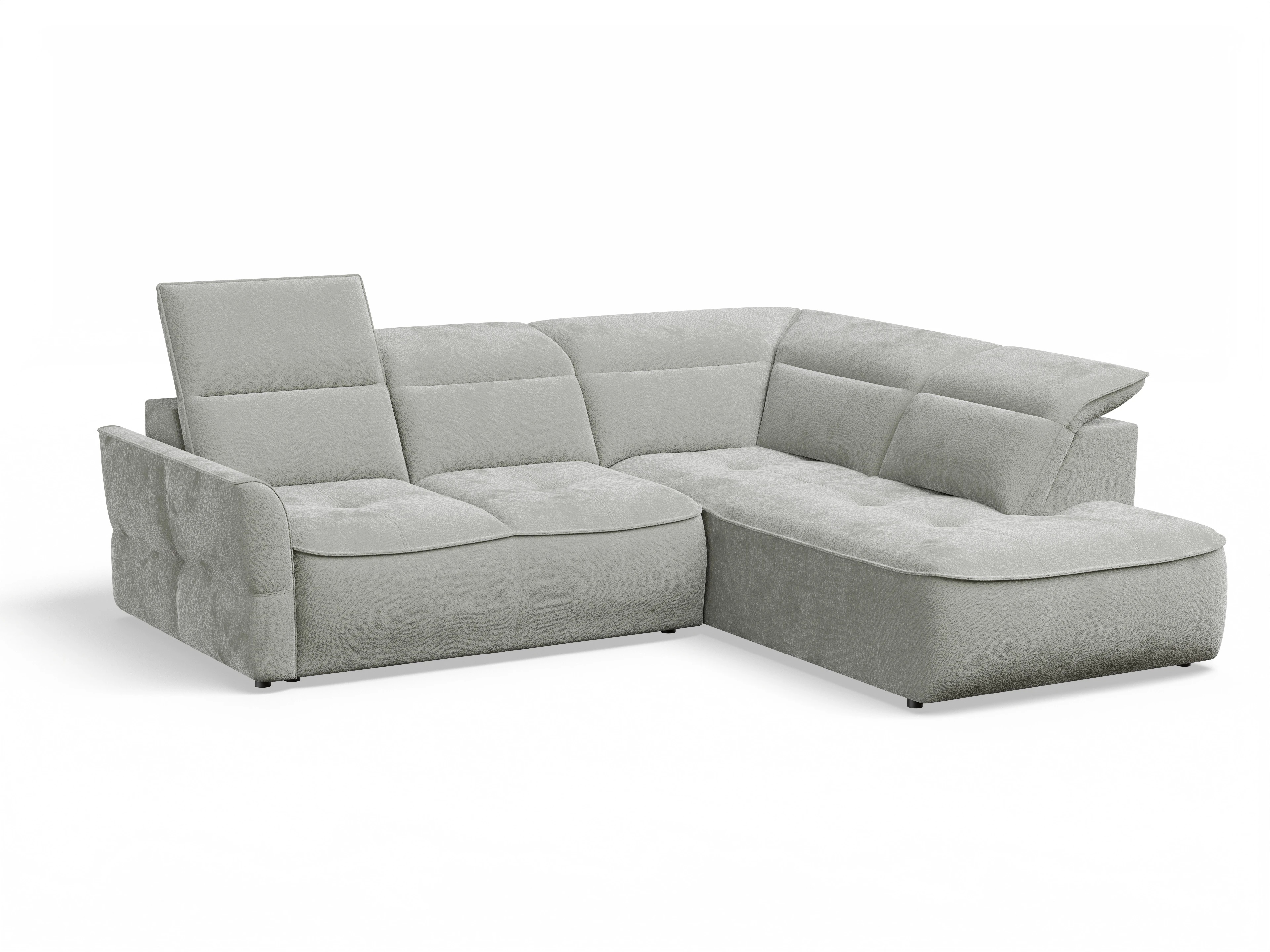 Ansicht des Produktes Toledo Ecksofa rechts Abschluss offen in Stoff Grau