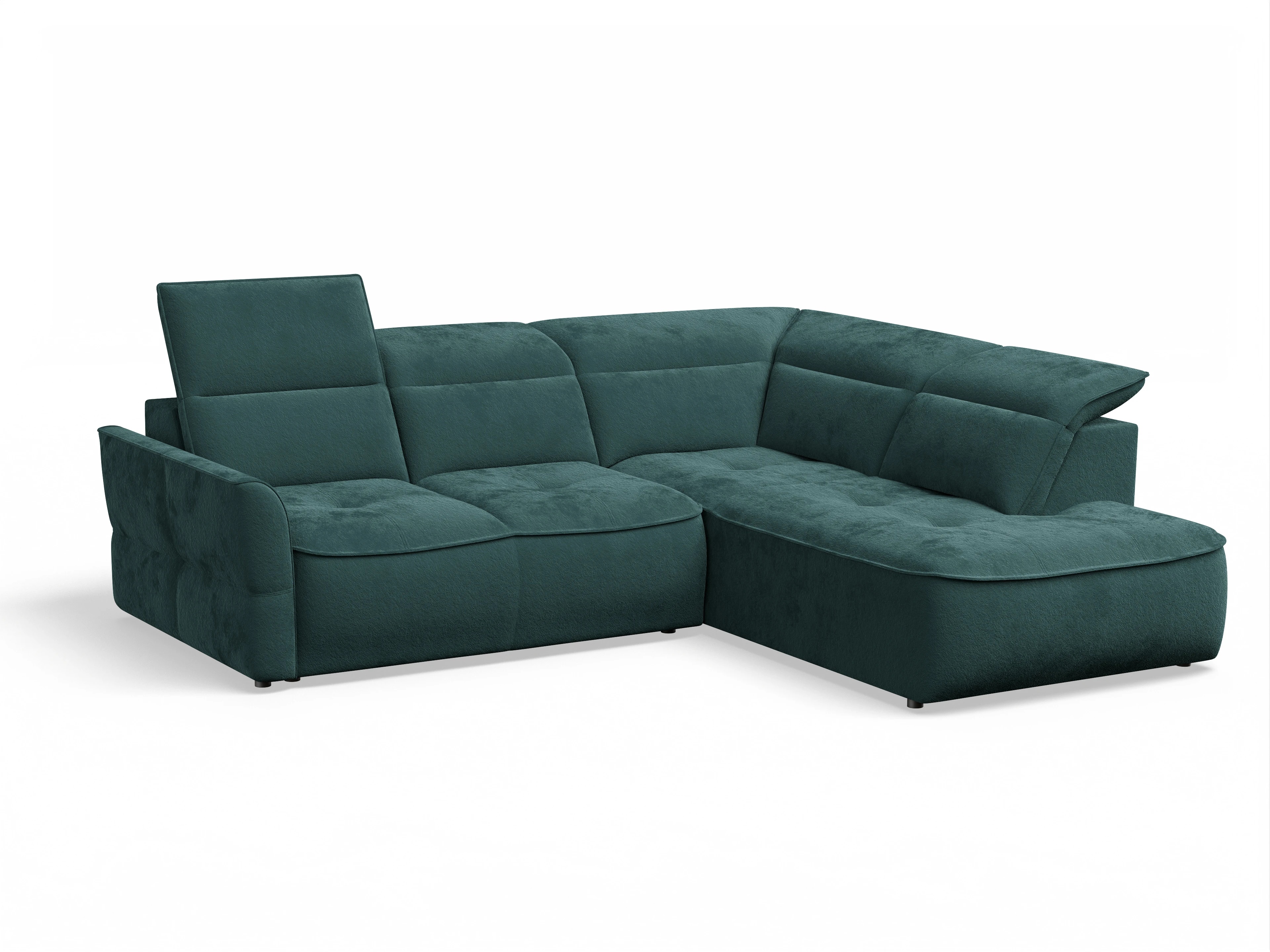 Ansicht des Produktes Toledo Ecksofa rechts Abschluss offen in Stoff Blau