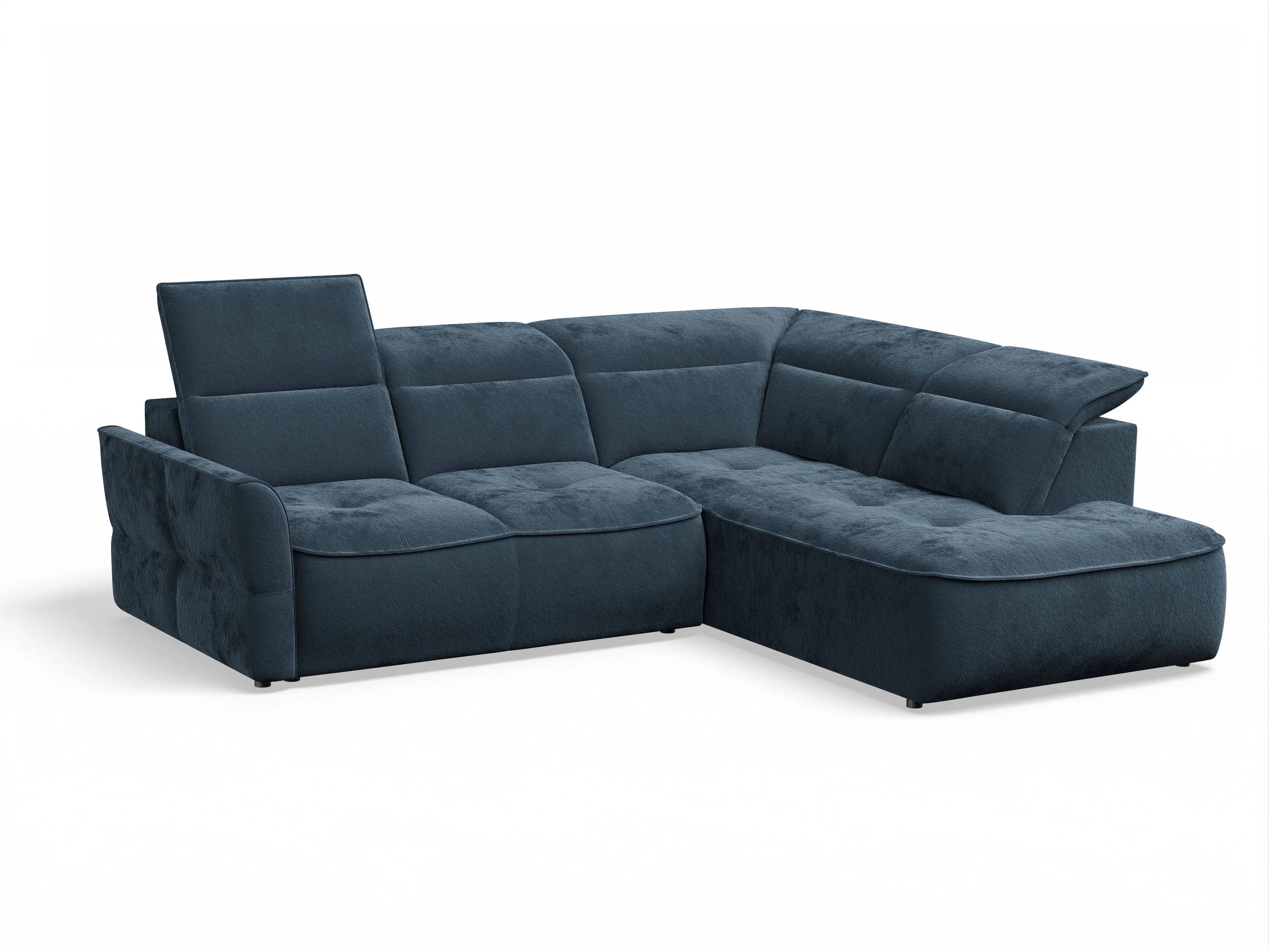 Ansicht des Produktes Toledo Ecksofa rechts Abschluss offen in Stoff Blau