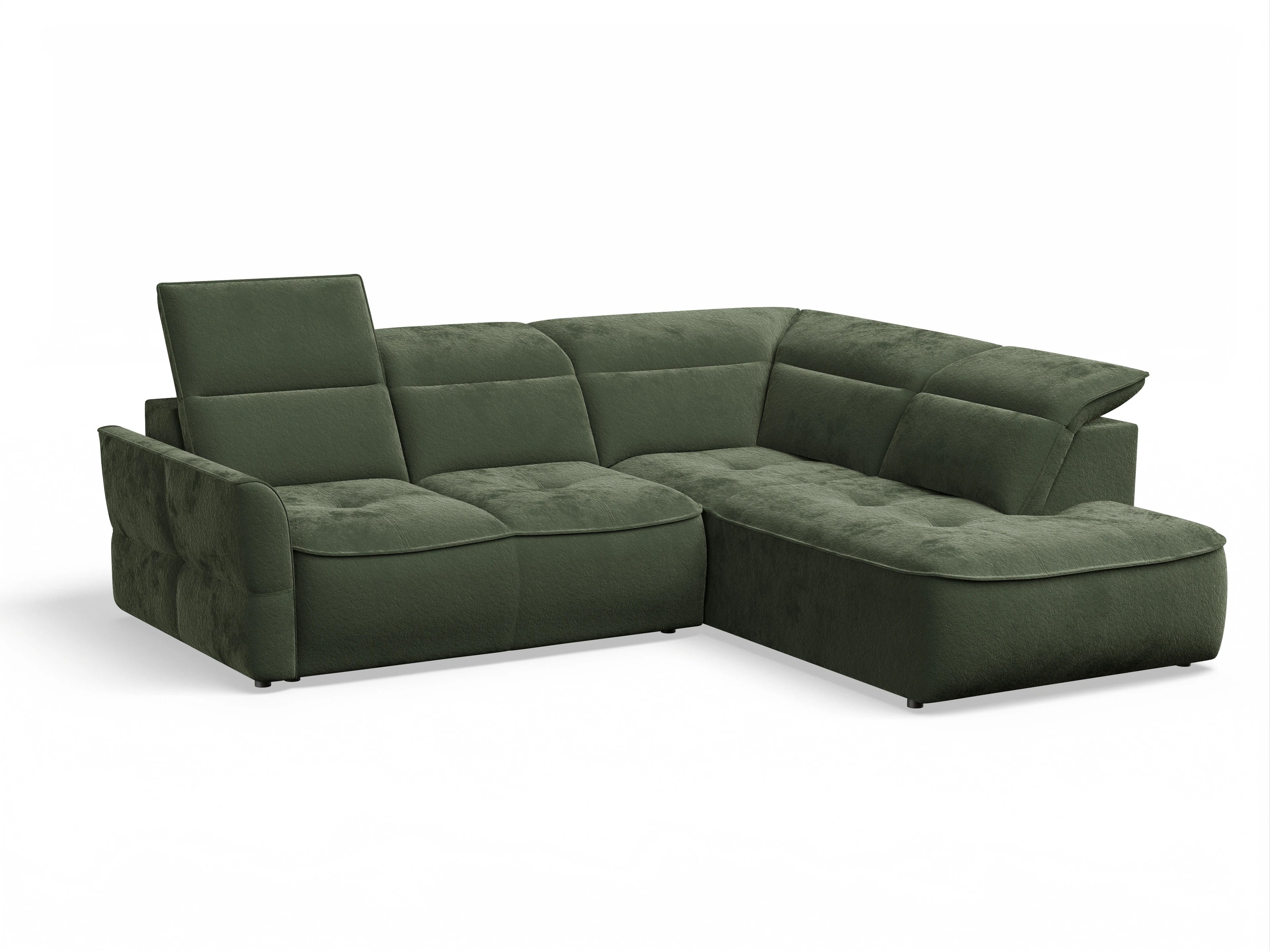 Ansicht des Produktes Toledo Ecksofa rechts Abschluss offen in Stoff Grün