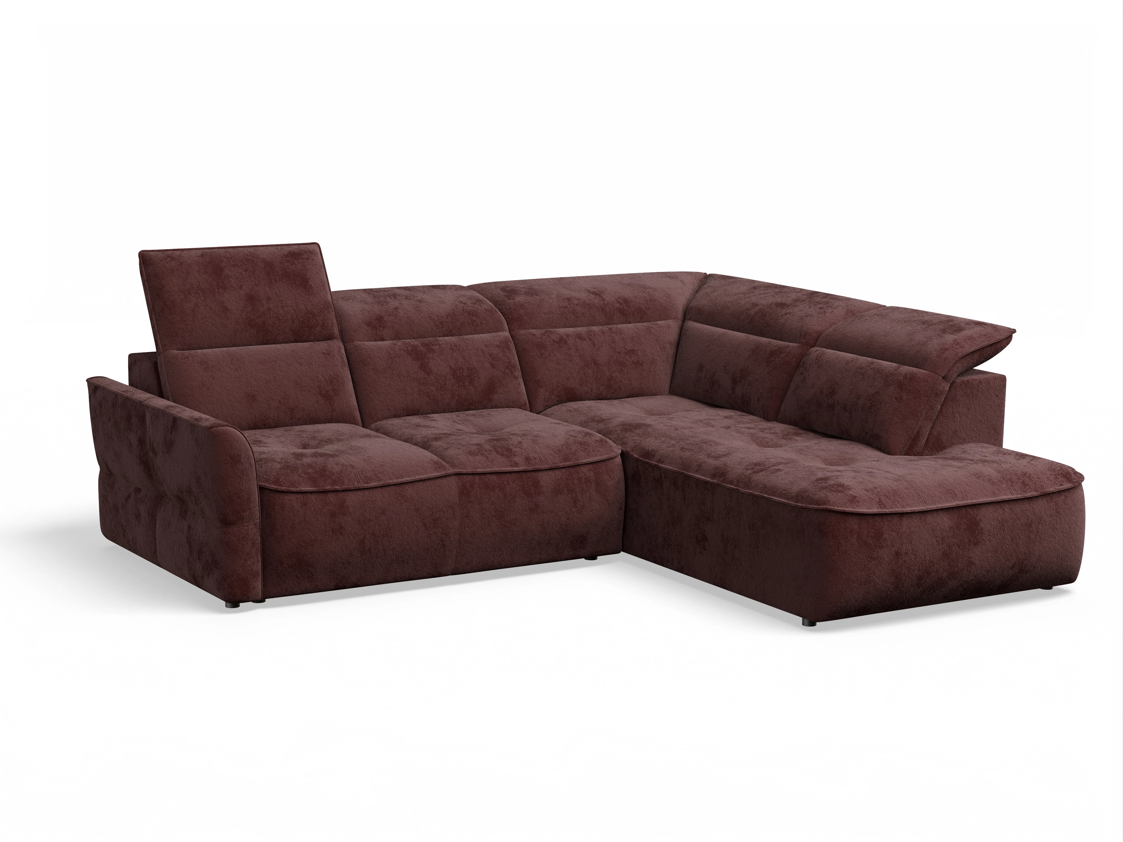 Ansicht des Produktes Toledo Ecksofa rechts Abschluss offen in Stoff Rot