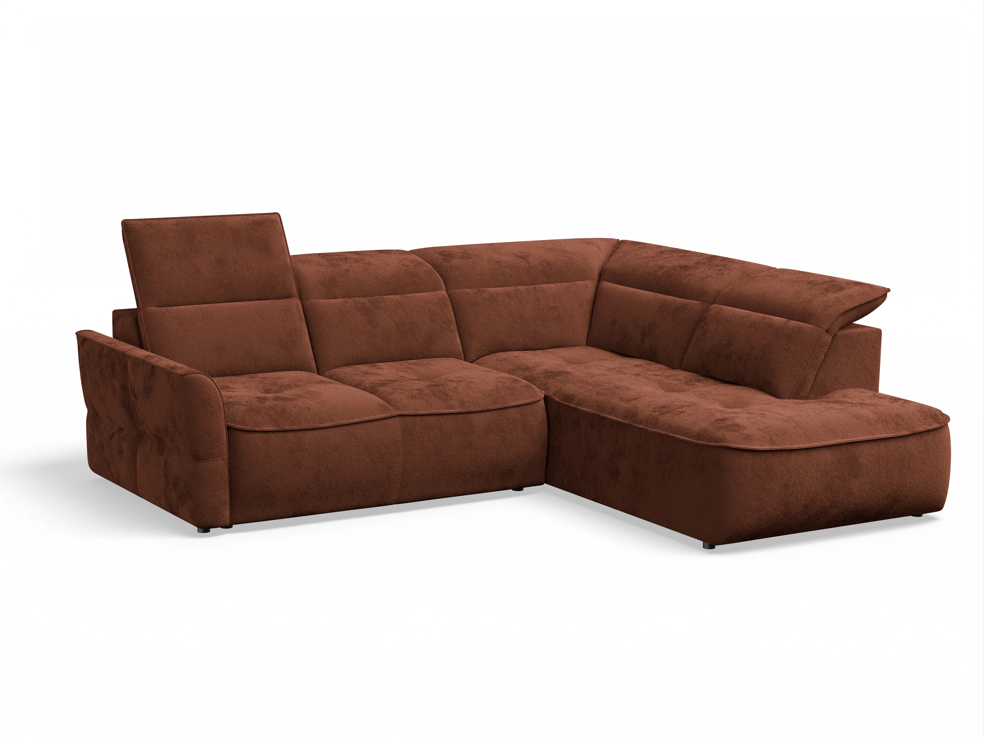 Ansicht des Produktes Toledo Ecksofa rechts Abschluss offen in Stoff Orange