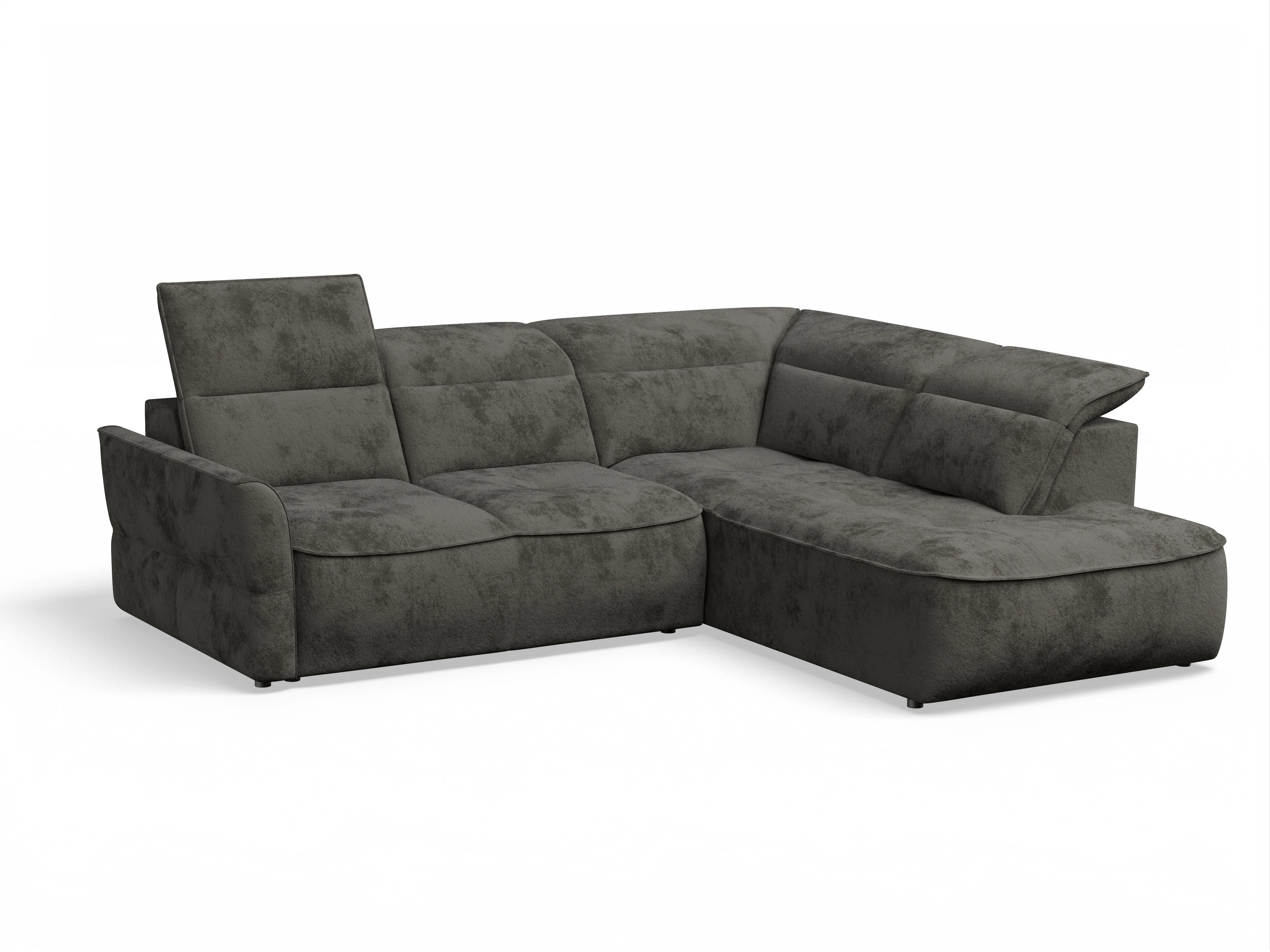 Ansicht des Produktes Toledo Ecksofa rechts Abschluss offen in Stoff Braun