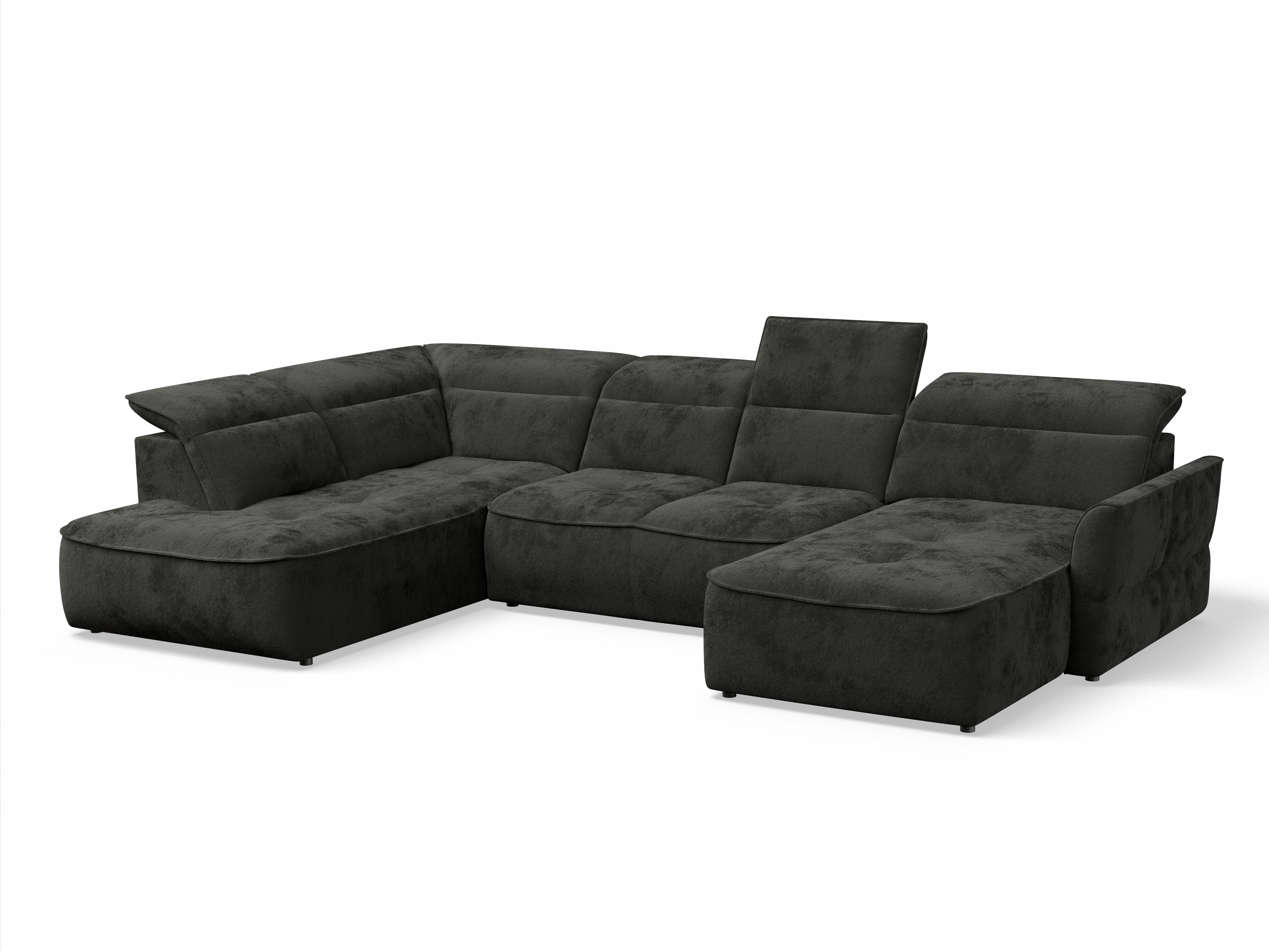 Ansicht des Produktes Toledo Wohnlandschaft offen beidseitig in Stoff Schwarz