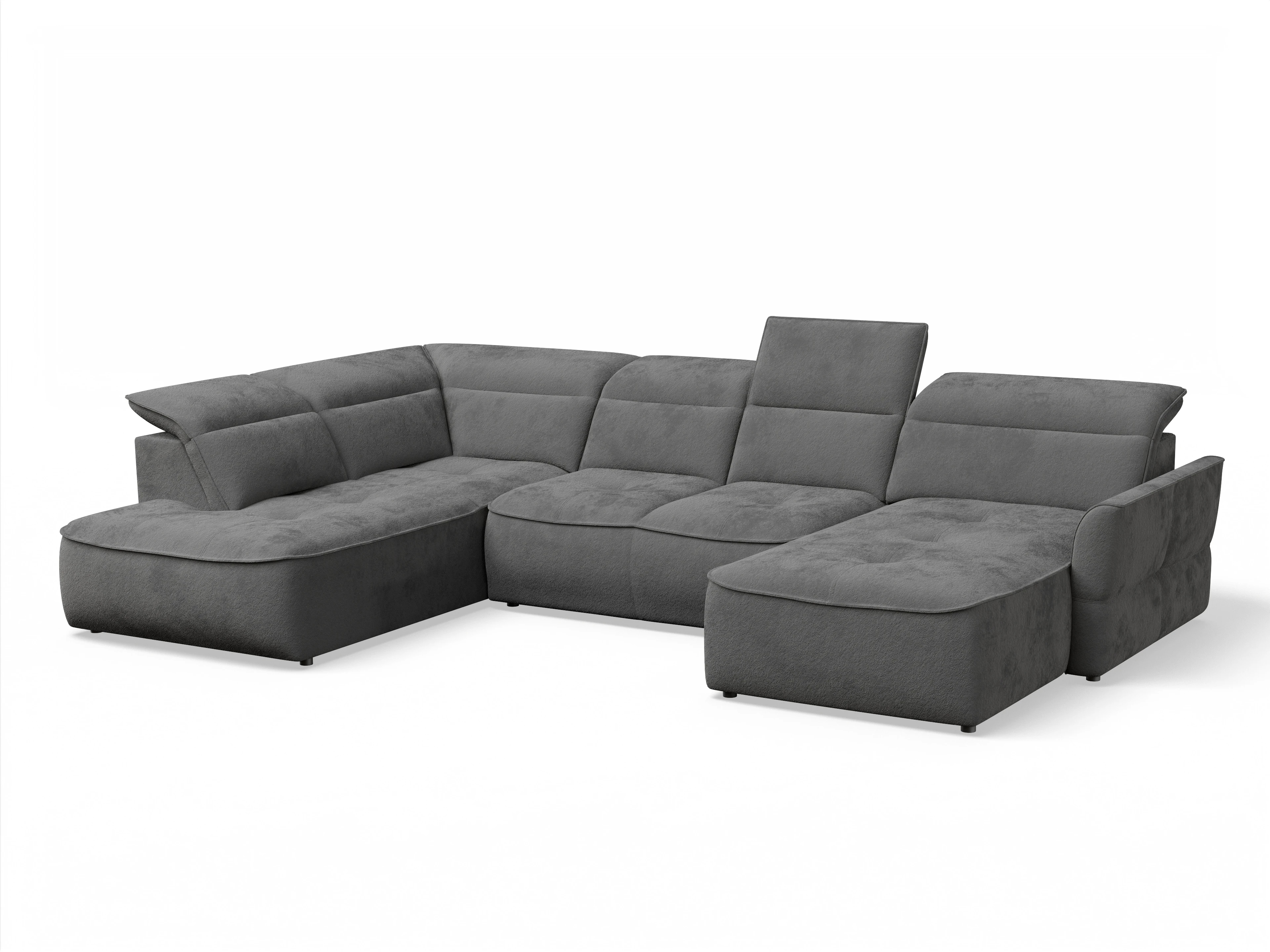 Ansicht des Produktes Toledo Wohnlandschaft offen beidseitig in Stoff Grau