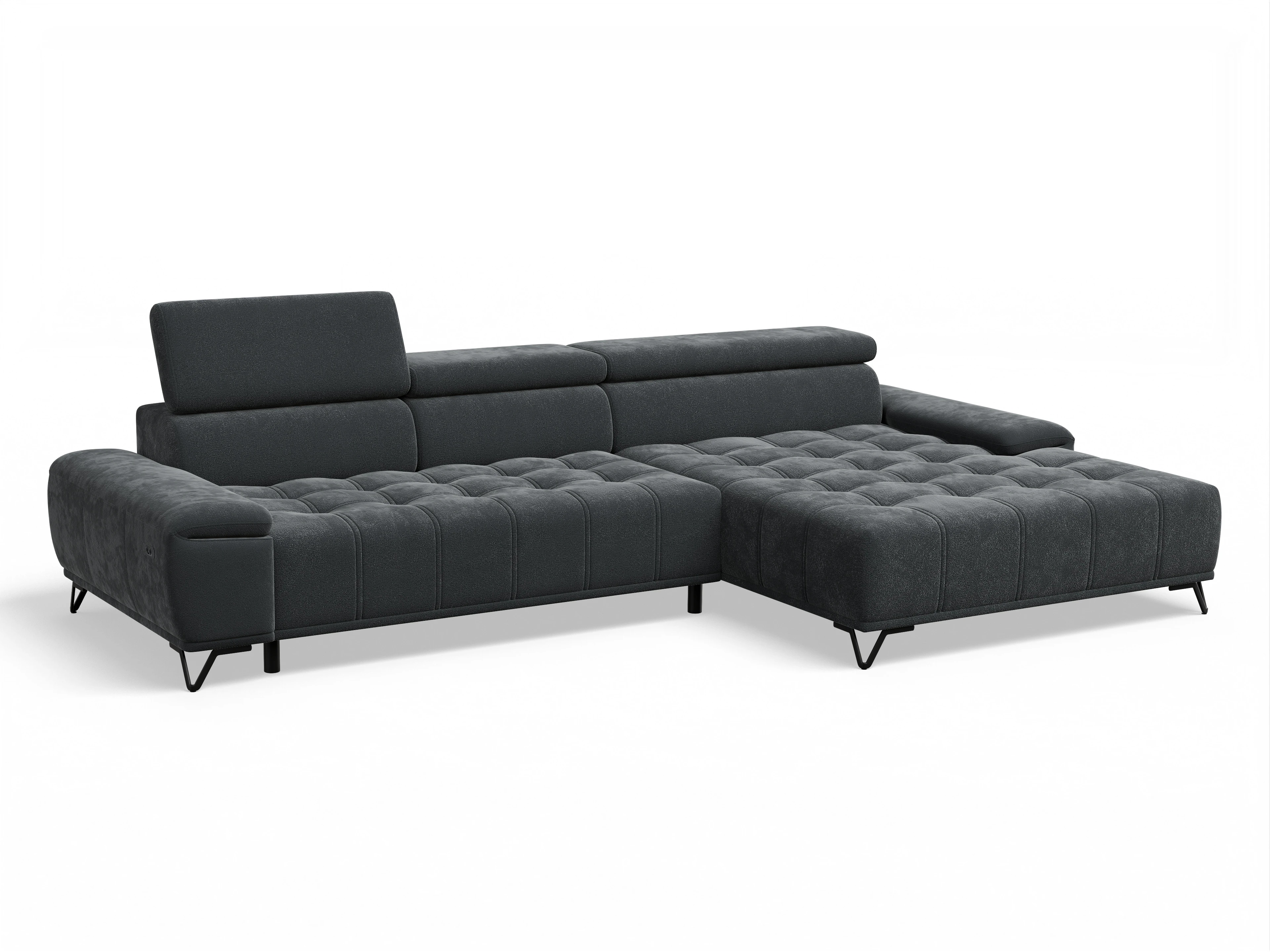 Sevilla OT Small R Ansicht des Produktes Sevilla Ecksofa rechts Abschluss offen in Stoff Grau