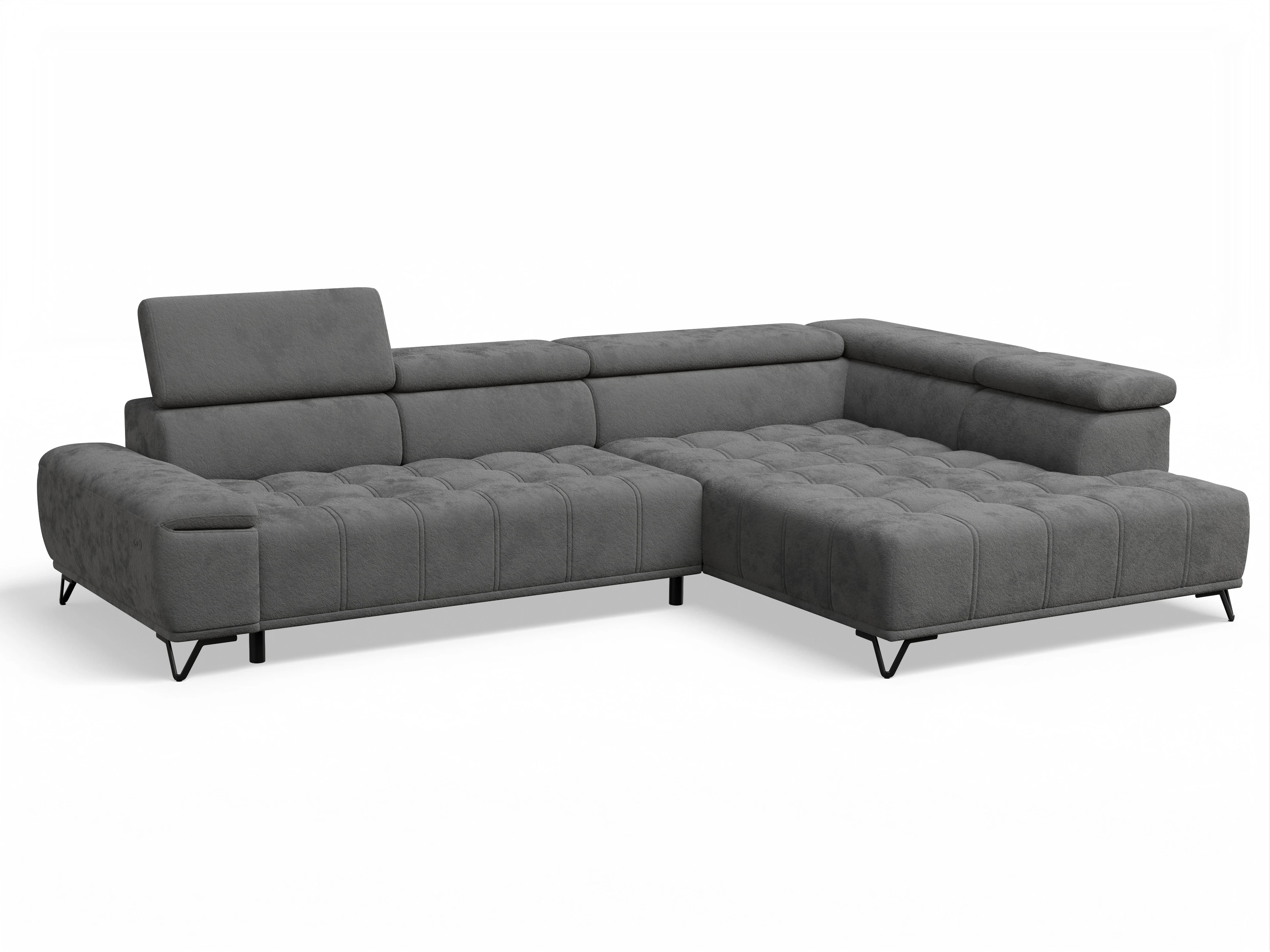 Ansicht des Produktes Sevilla Ecksofa rechts Abschluss offen in Stoff Grau