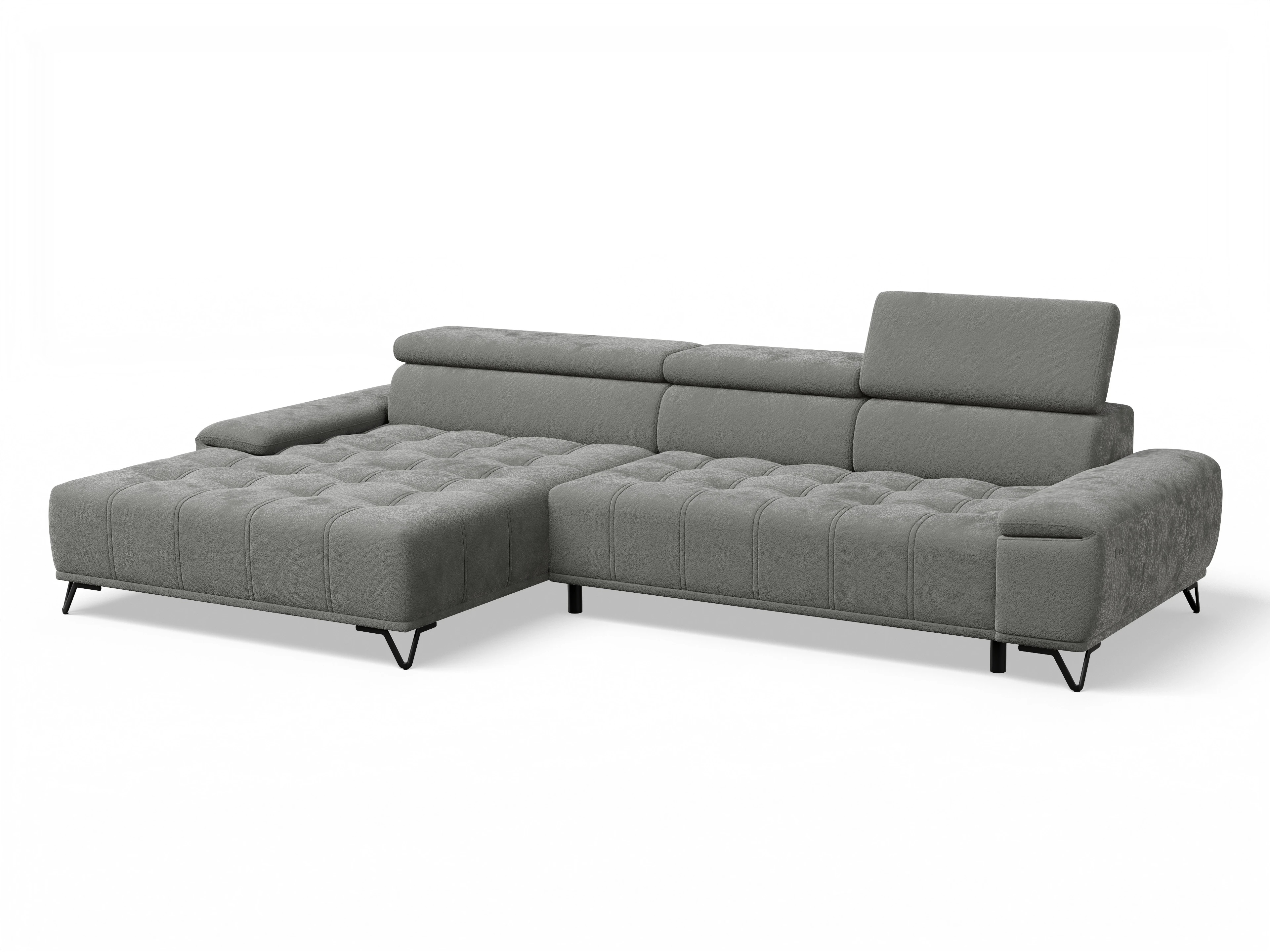 Ansicht des Produktes Sevilla Ecksofa links Abschluss offen in Stoff Braun