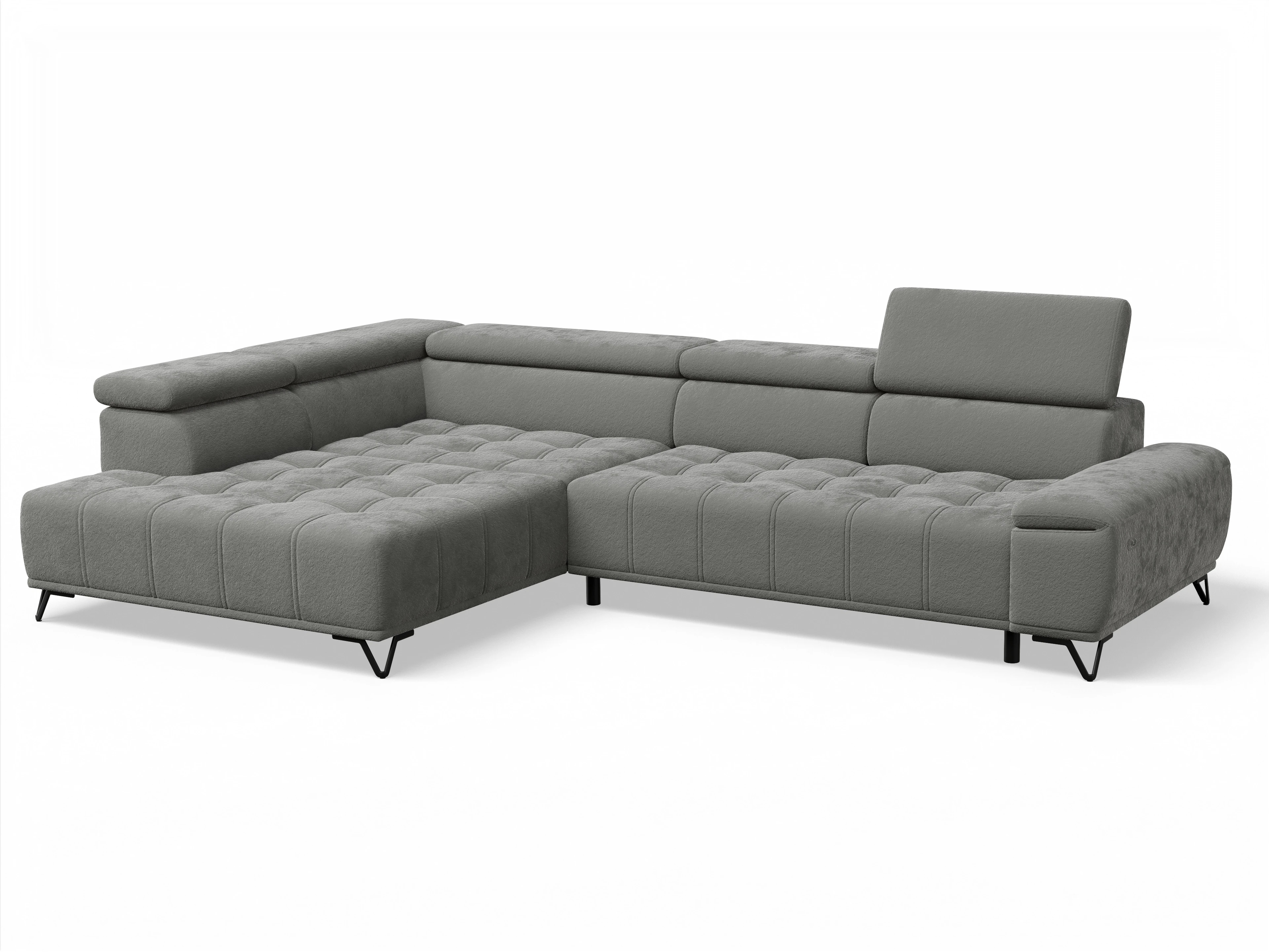 Ansicht des Produktes Sevilla Ecksofa links Abschluss offen in Stoff Braun