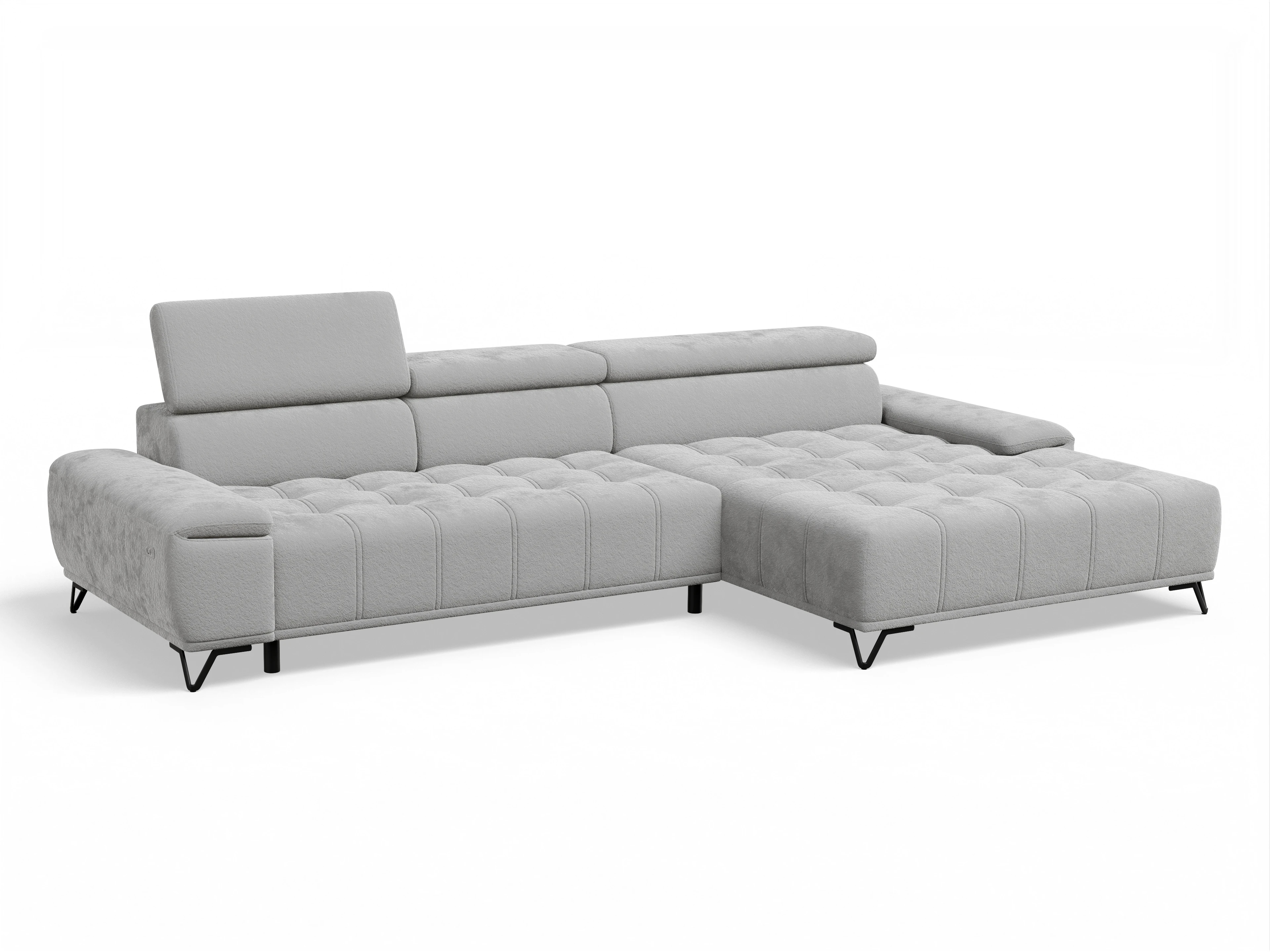 Ansicht des Produktes Sevilla Ecksofa rechts Abschluss offen in Stoff Grau