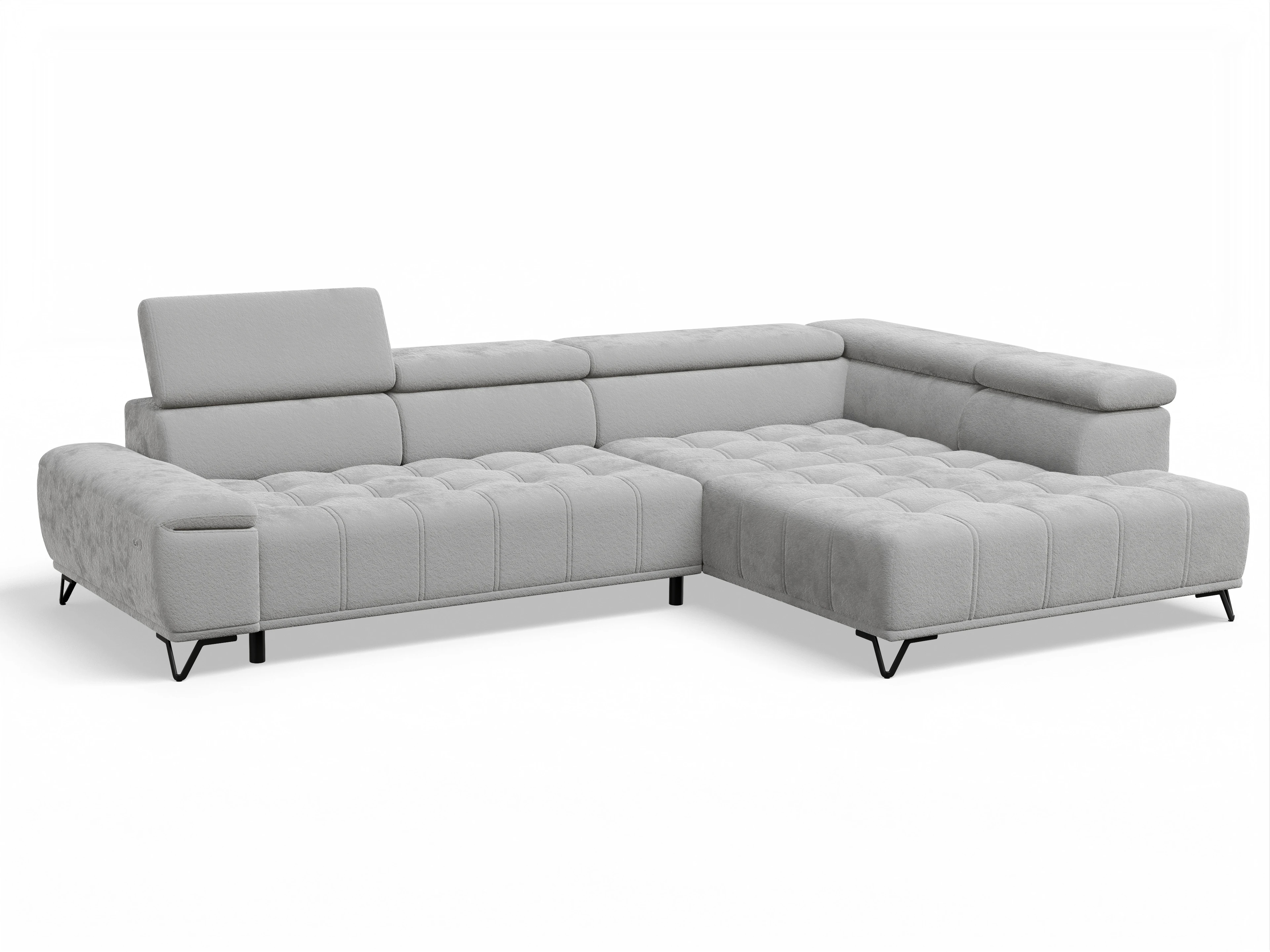 Ansicht des Produktes Sevilla Ecksofa rechts Abschluss offen in Stoff Grau