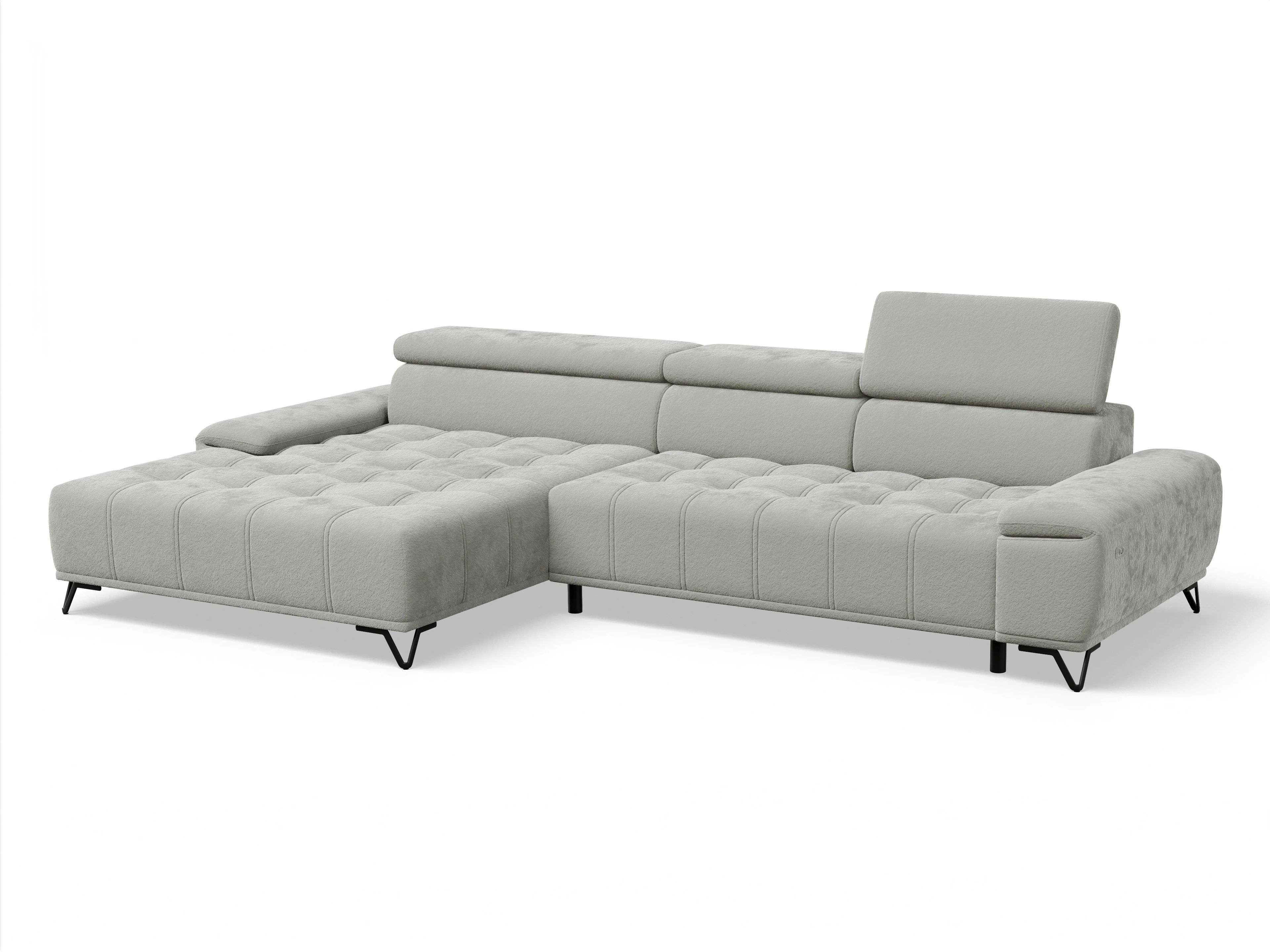 Ansicht des Produktes Sevilla Ecksofa links Abschluss offen in Stoff Grau