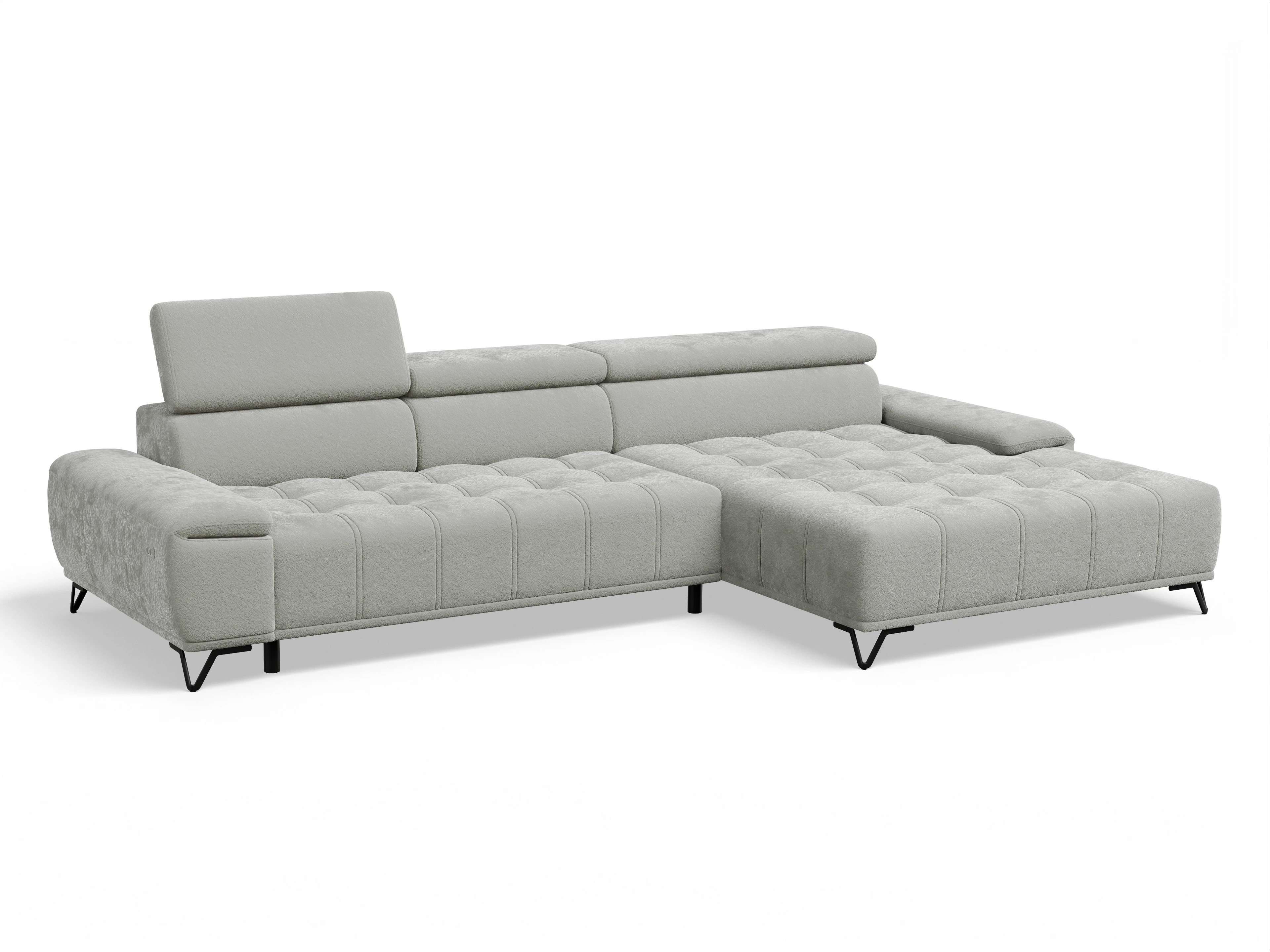 Ansicht des Produktes Sevilla Ecksofa rechts Abschluss offen in Stoff Grau