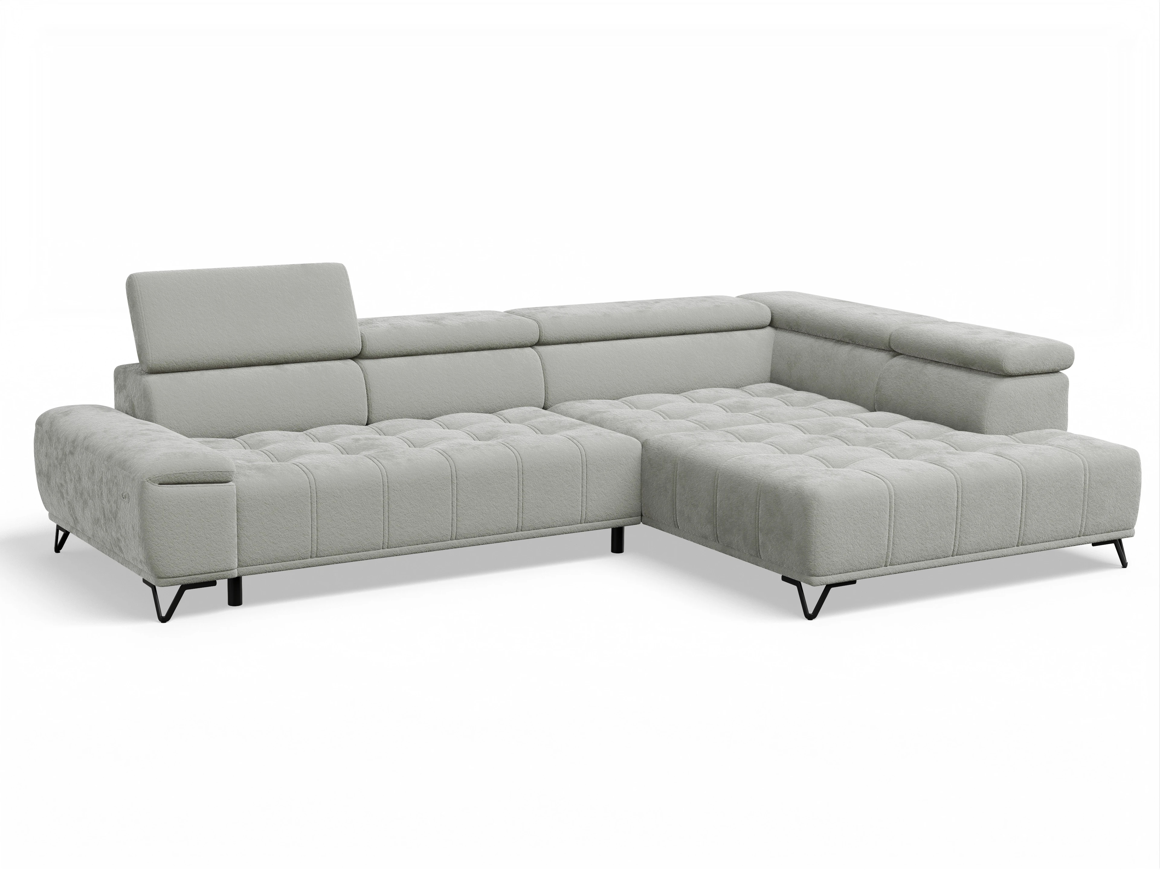 Ansicht des Produktes Sevilla Ecksofa rechts Abschluss offen in Stoff Grau