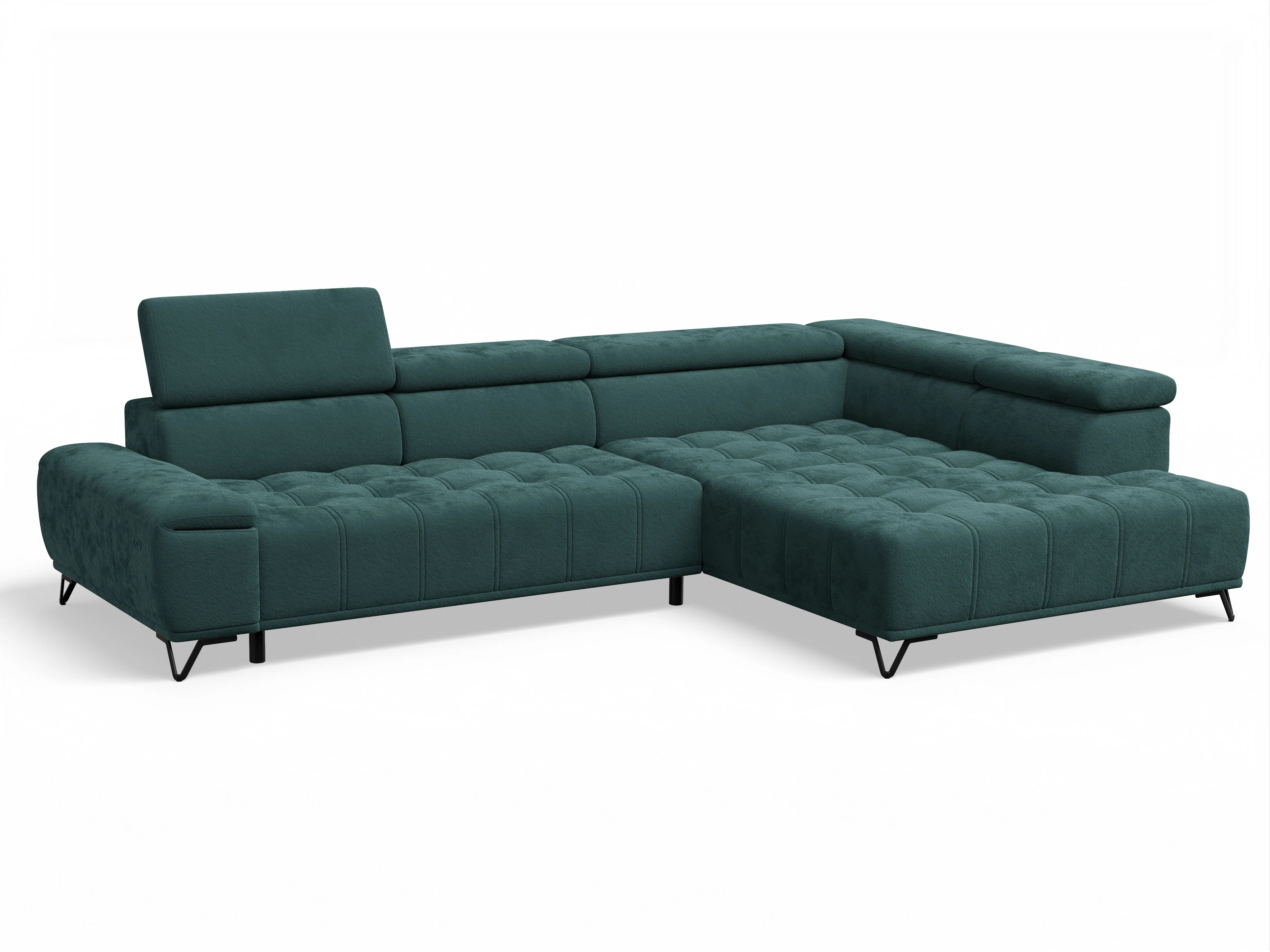 Ansicht des Produktes Sevilla Ecksofa rechts Abschluss offen in Stoff Blau