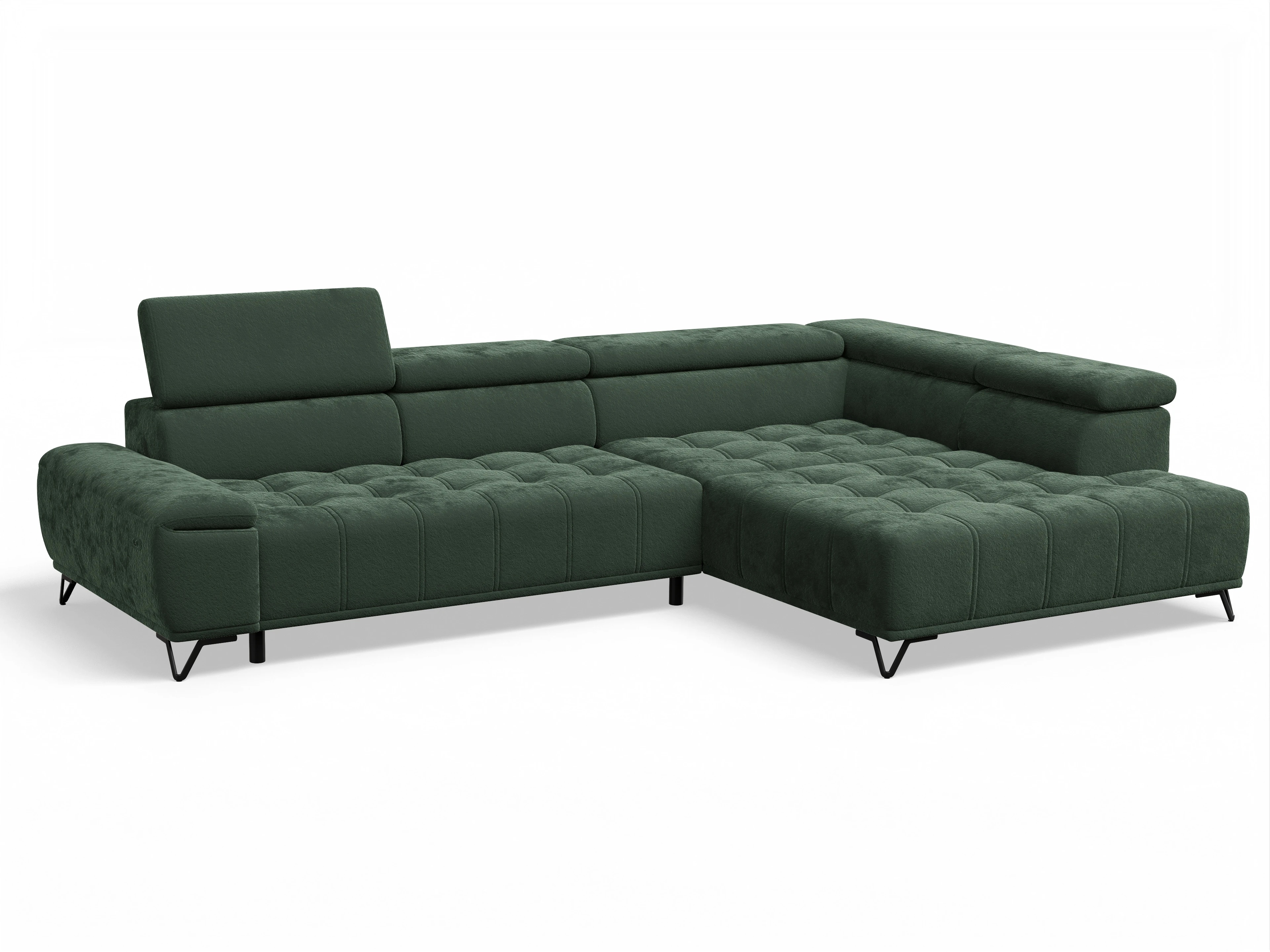 Ansicht des Produktes Sevilla Ecksofa rechts Abschluss offen in Stoff Grün