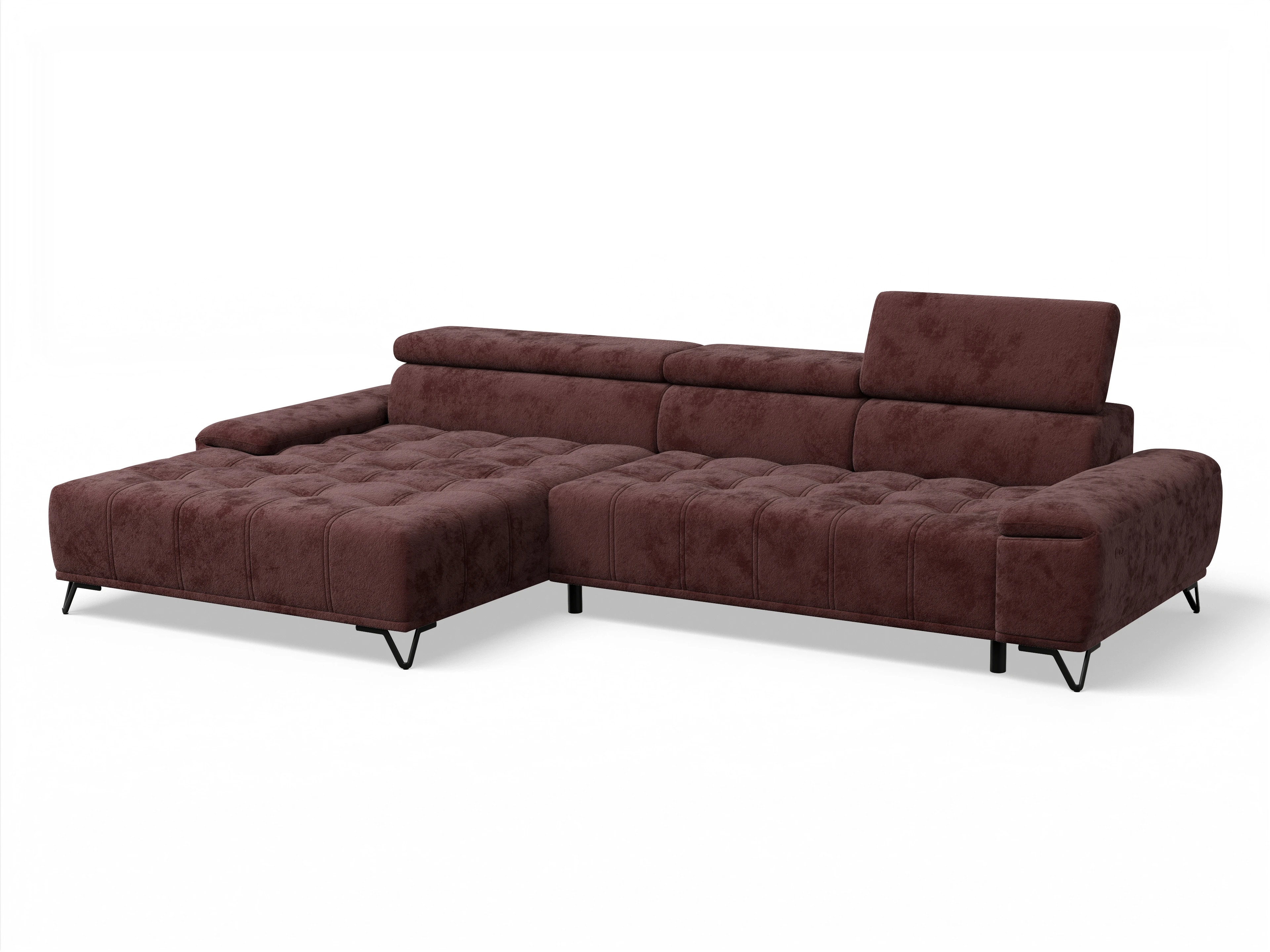 Ansicht des Produktes Sevilla Ecksofa links Abschluss offen in Stoff Rot